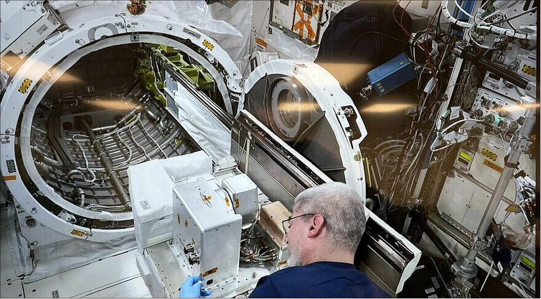 Figure 17: Skycorp's Intelligent Space Systems Interface Flight Qualification Experiment traveled to the International Space Station in February on a Northrop Grumman Cygnus cargo vehicle. Astronauts have assembled the payload which is scheduled to be installed tomorrow on a space station external platform (image credit: NASA)
