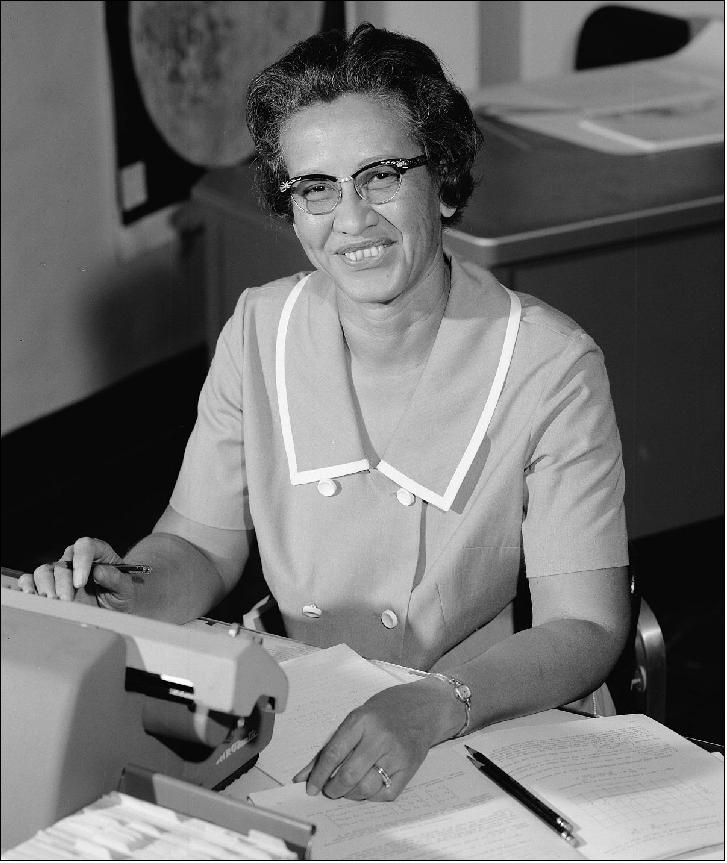 Figure 1: Katherine Johnson photographed at her desk at Langley Research Center in 1966 (photo credit: NASA)