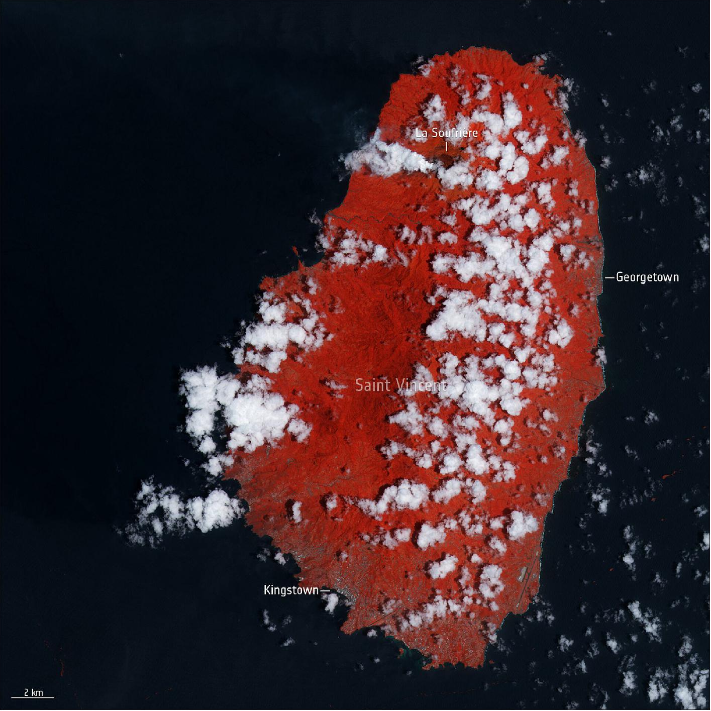 Figure 55: This image was captured on 8 April, one day before the first main eruption (image credit: ESA, the image contains modified Copernicus Sentinel data (2021), processed by ESA, CC BY-SA 3.0 IGO)