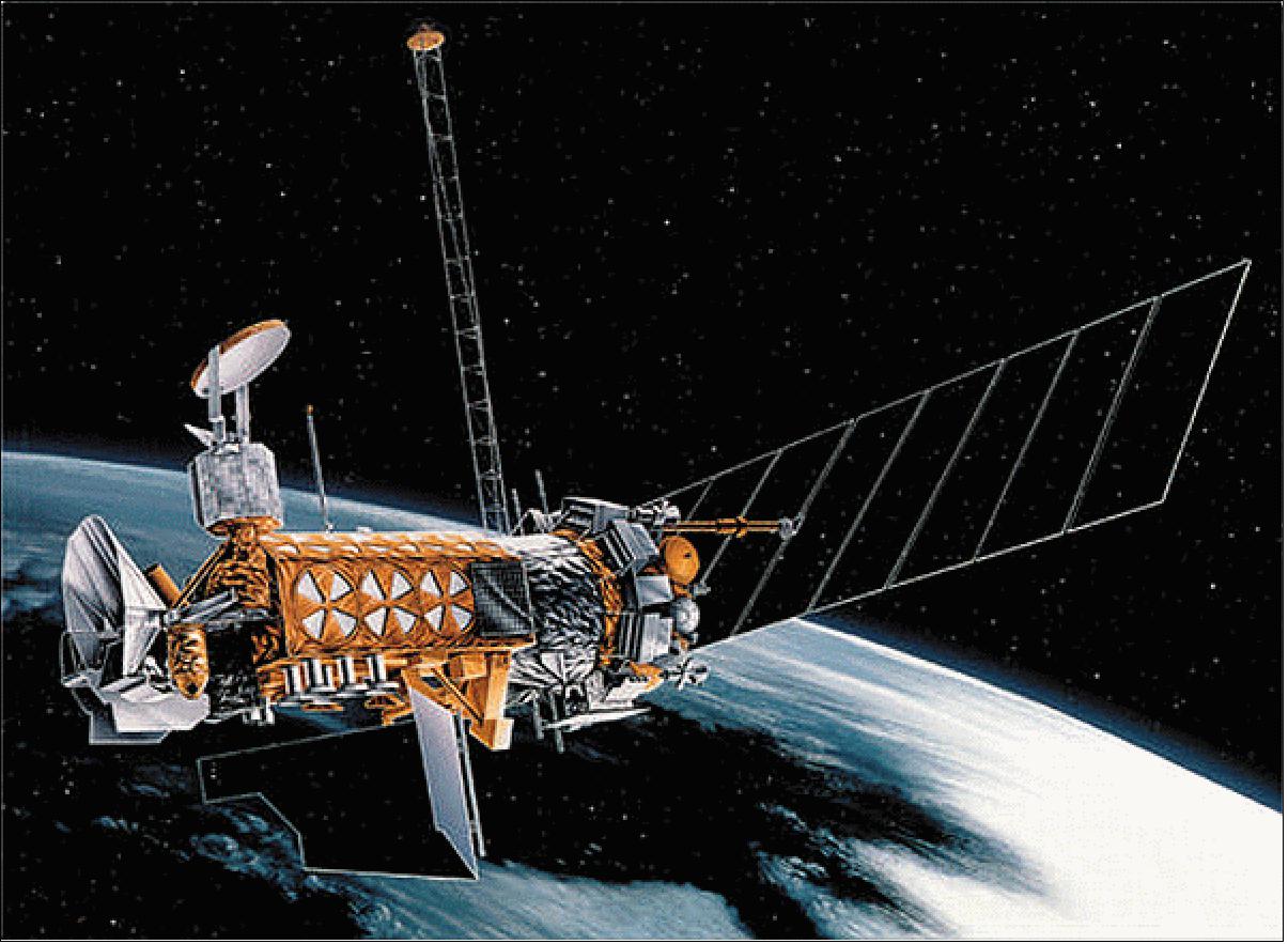 Figure 3: Artist's view of the deployed DMSP 5D-3 spacecraft (image credit: USAF)