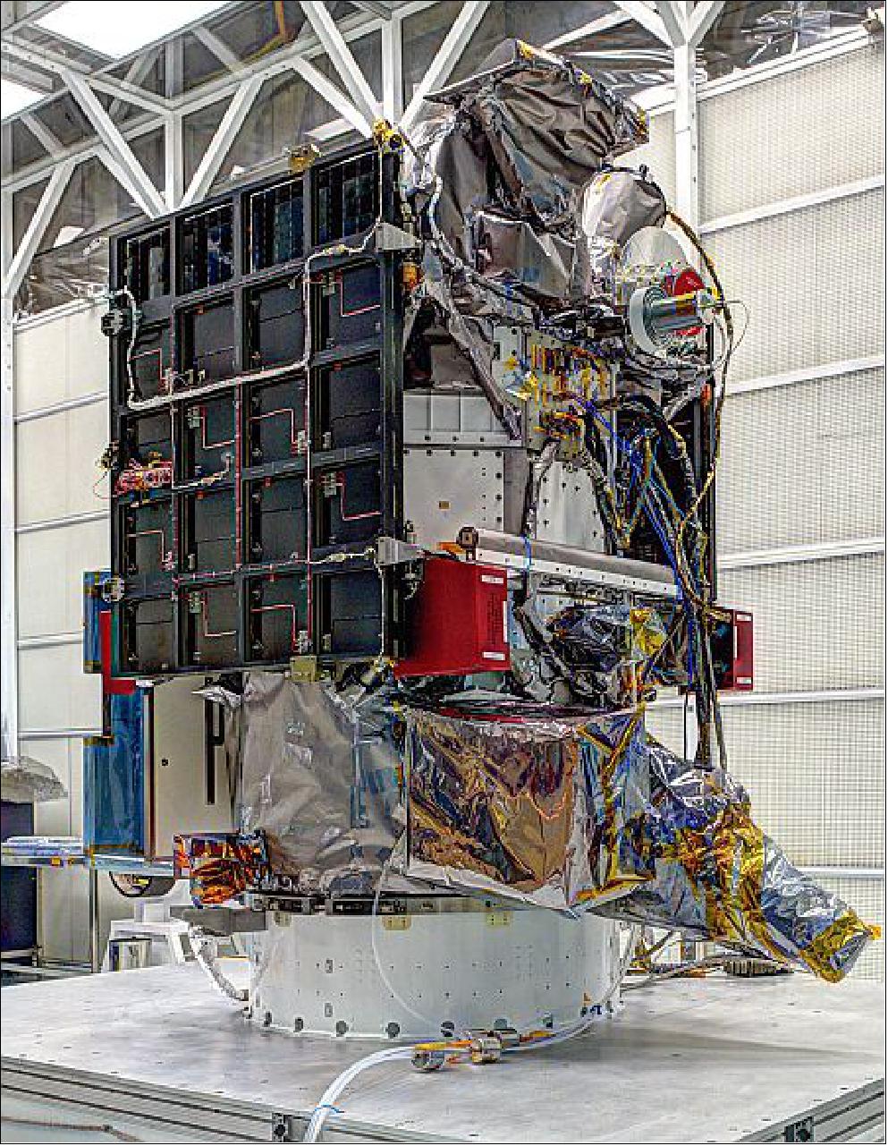 Figure 5: Photo of the DSCOVR spacecraft at NASA/GSFC prior to shipment to Cape Canaveral, FL (image credit: NASA)
