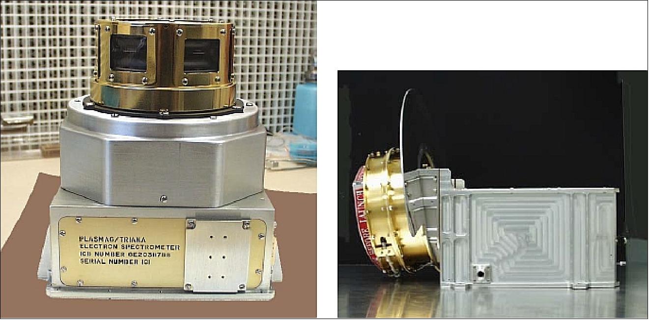 Figure 45: Photo of the PlasMag electron electrostatic analyzer (left) and the PlasMag Faraday Cup (right), image credit: NASA