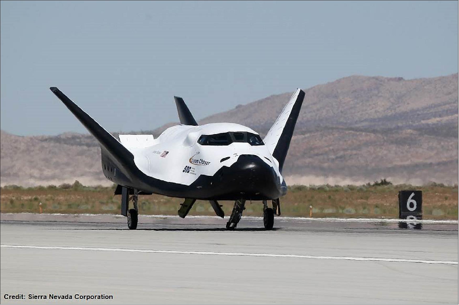 Figure 1: Photo of the SNC Dream Chaser on the runway (image credit: SNC)