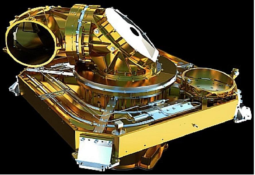 Figure 34: Tesat 2nd generation LCT instrument showing the space side with hemispherical coarse pointing unit (image credit: Tesat Spacecom)