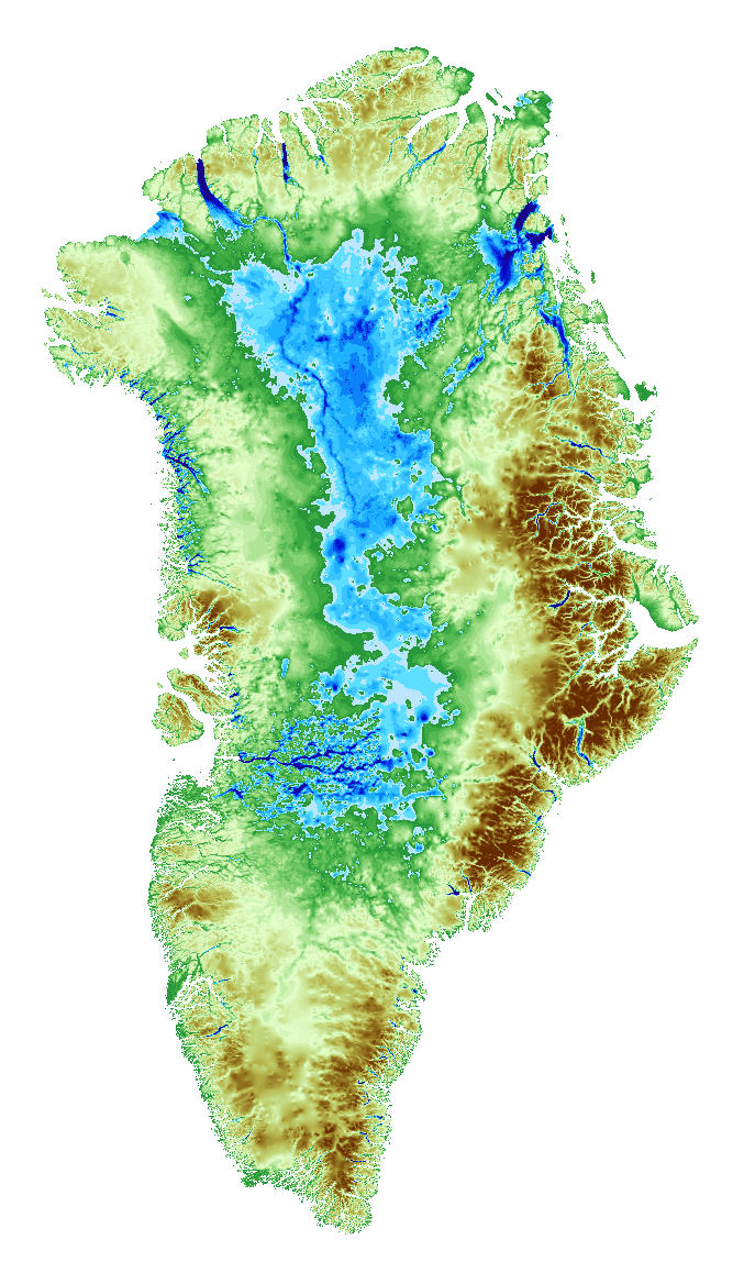 Figure 52: GIF image showing the potential distances over which thinning can spread into Greenland's interior. Glaciers in regions of higher elevation, tend to pervade less inland than those in regions of lower elevation (image credit: Denis Felikson)