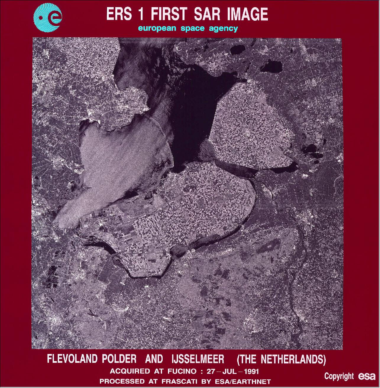 Figure 14: ERS-1 first SAR image (image credit: ESA)