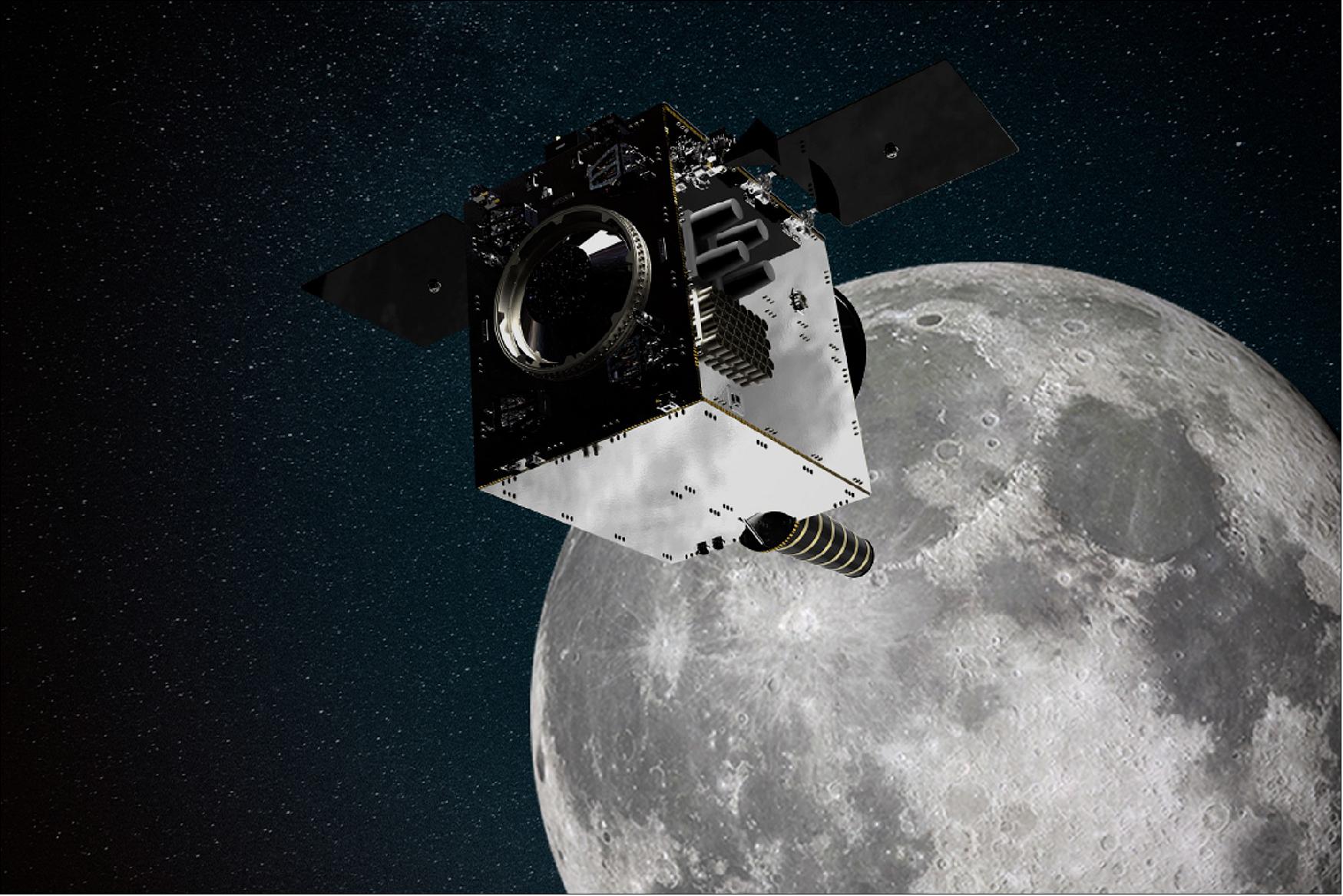 Figure 6: Artist's impression of Surrey Satellite Technology Ltd (SSTL)'s Lunar Pathfinder satellite that will provide communications services around the Moon (image credit: SSTL)