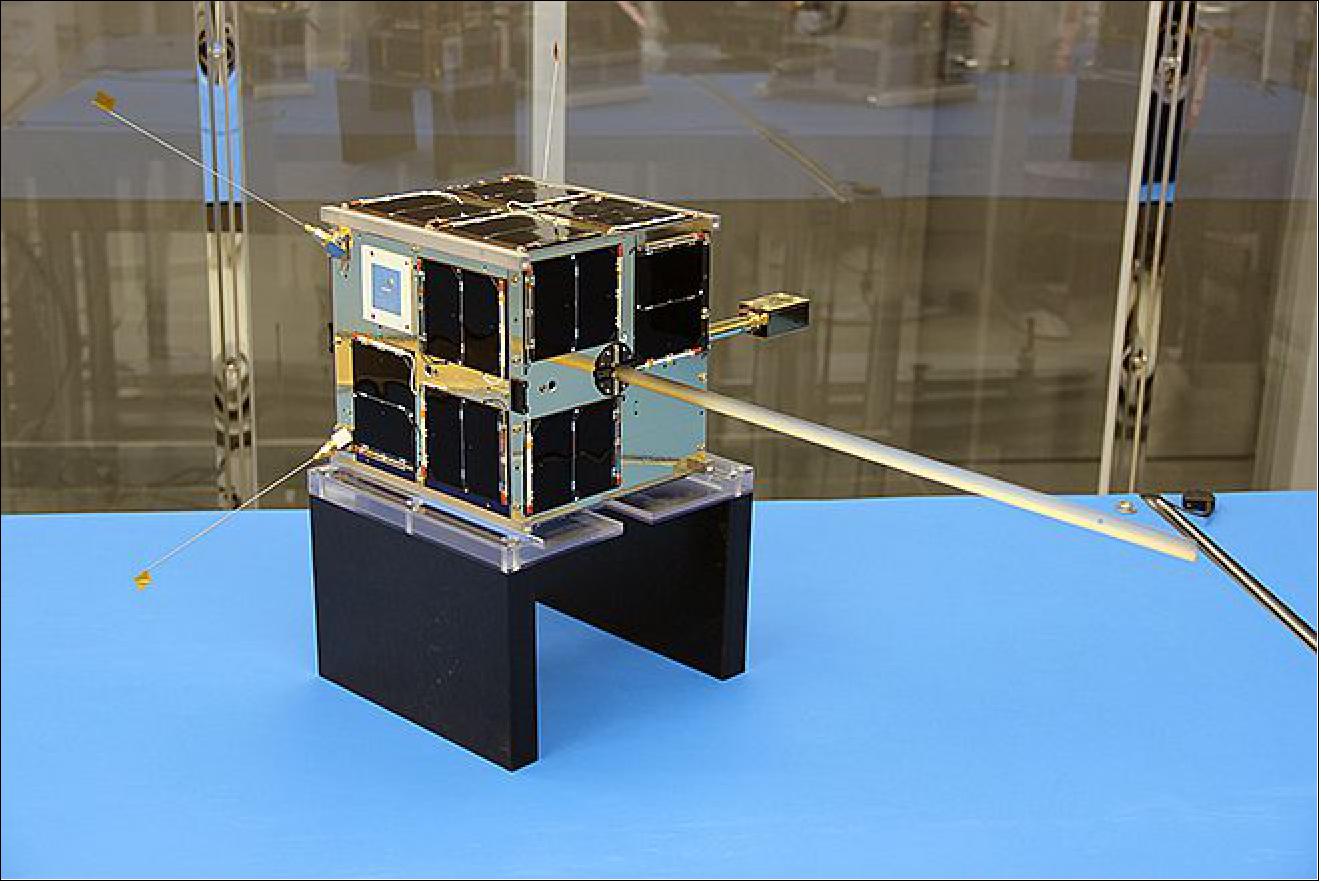 Figure 3: Photo of the EV-9 nanosatellite in the UTIAS/SFL cleanroom facility (image credit: UTIAS/SFL)