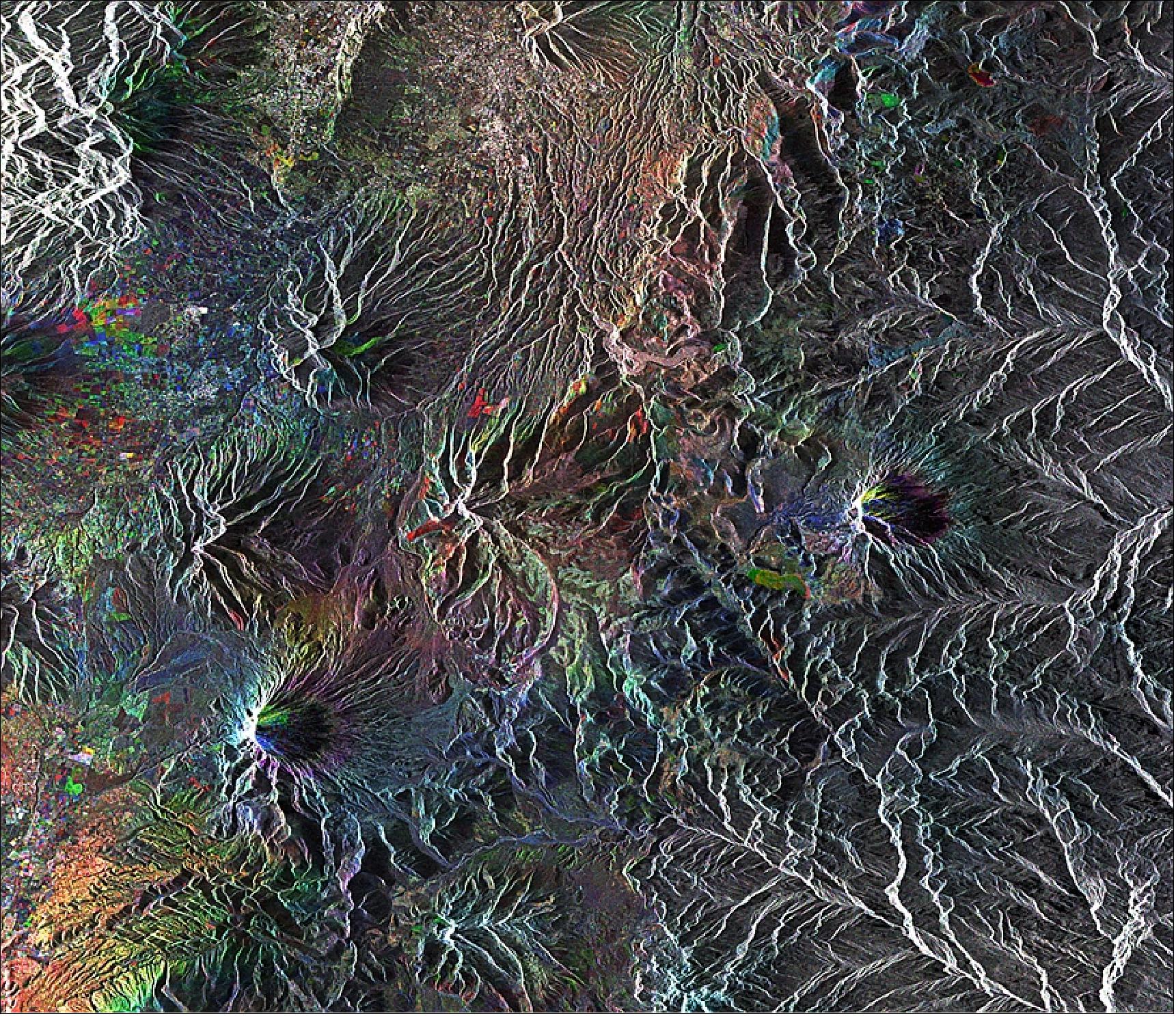 Figure 14: Ecuador's northern highlands are pictured in this radar image from Envisat (image credit: ESA, released on Feb.28, 2014 in the Earth from Space video program)