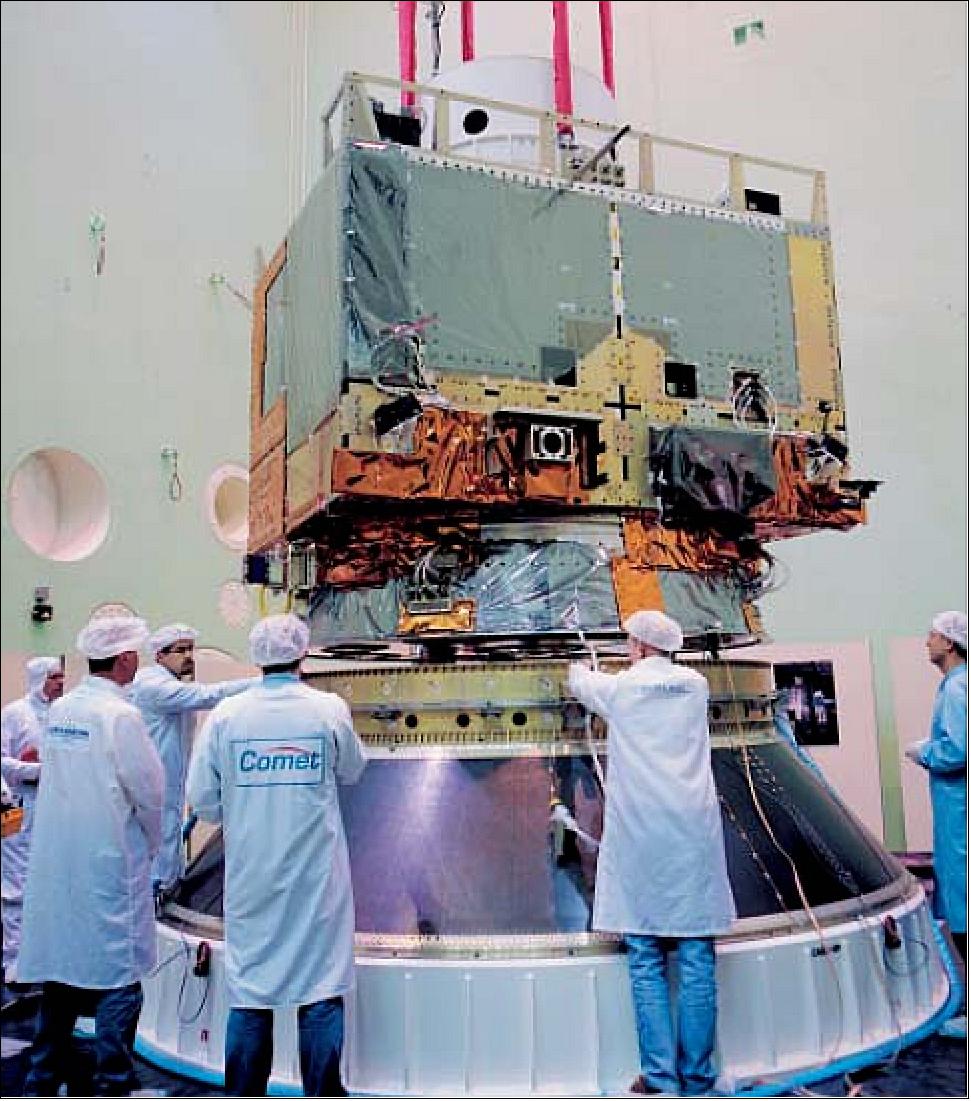 Figure 2: The Envisat Service Module being readied for shock testing in the ESTEC facilities (image credit: ESA)