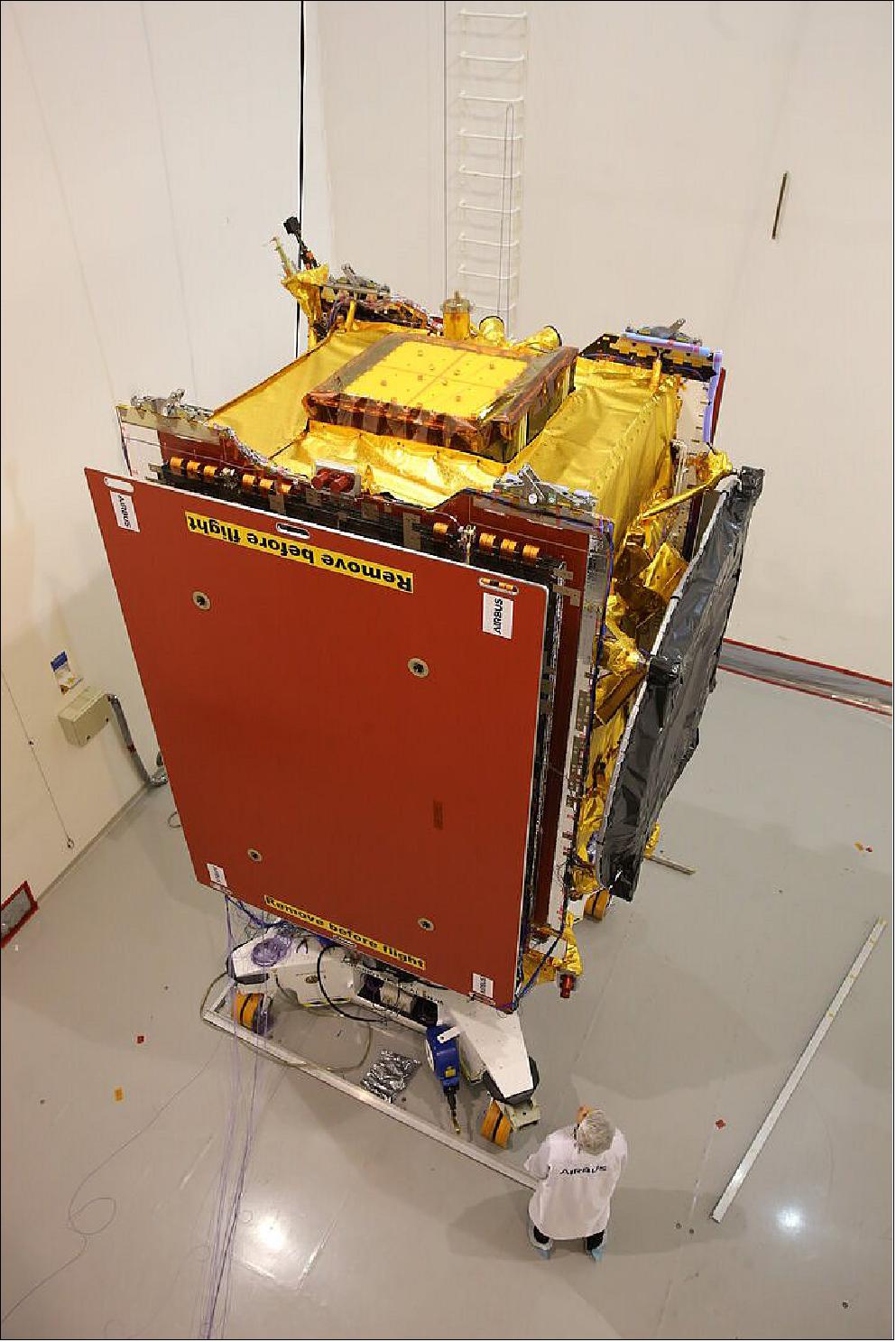 Figure 9: Quantum satellite at the mechanical test facility in Toulouse (image credit: Airbus)