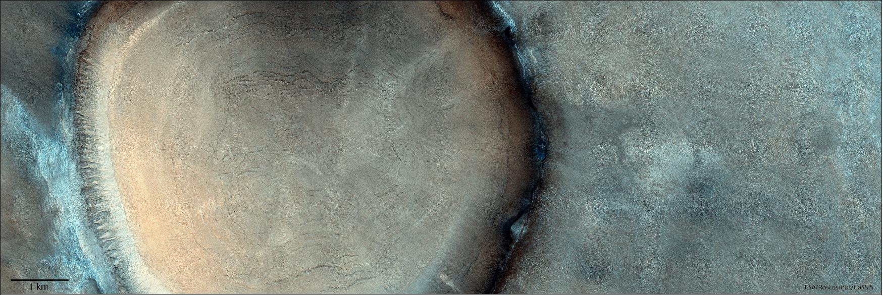 Figure 10: The image was taken by the CaSSIS camera onboard the ESA/Roscosmos ExoMars Trace Gas Orbiter (TGO) on 13 June 2021 in the vast northern plains of Acidalia Planitia, centred at 51.9ºN/326.7ºE (image credit: ESA/Roscosmos/CaSSIS, CC BY-SA 3.0 IGO)
