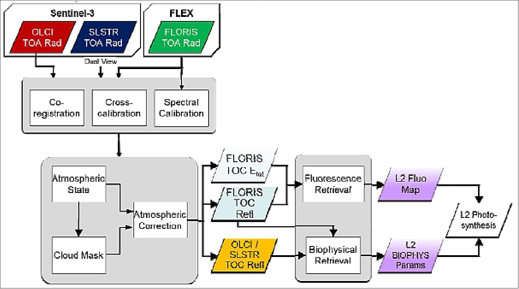 Figure 12: FLEX Level-2 data processing scheme (image credit: FLEX collaboration)
