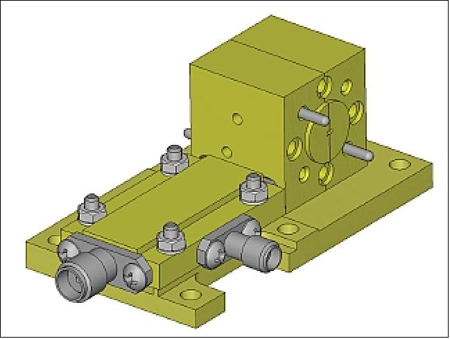 Figure 74: View of the 183 GHz mixer design (image credit: Millitech Inc.)