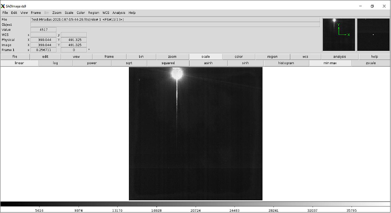 Figure 12: Laboratory First Light spectrum of MIRADAS, using a 1064nm laser (image credit: IAC)