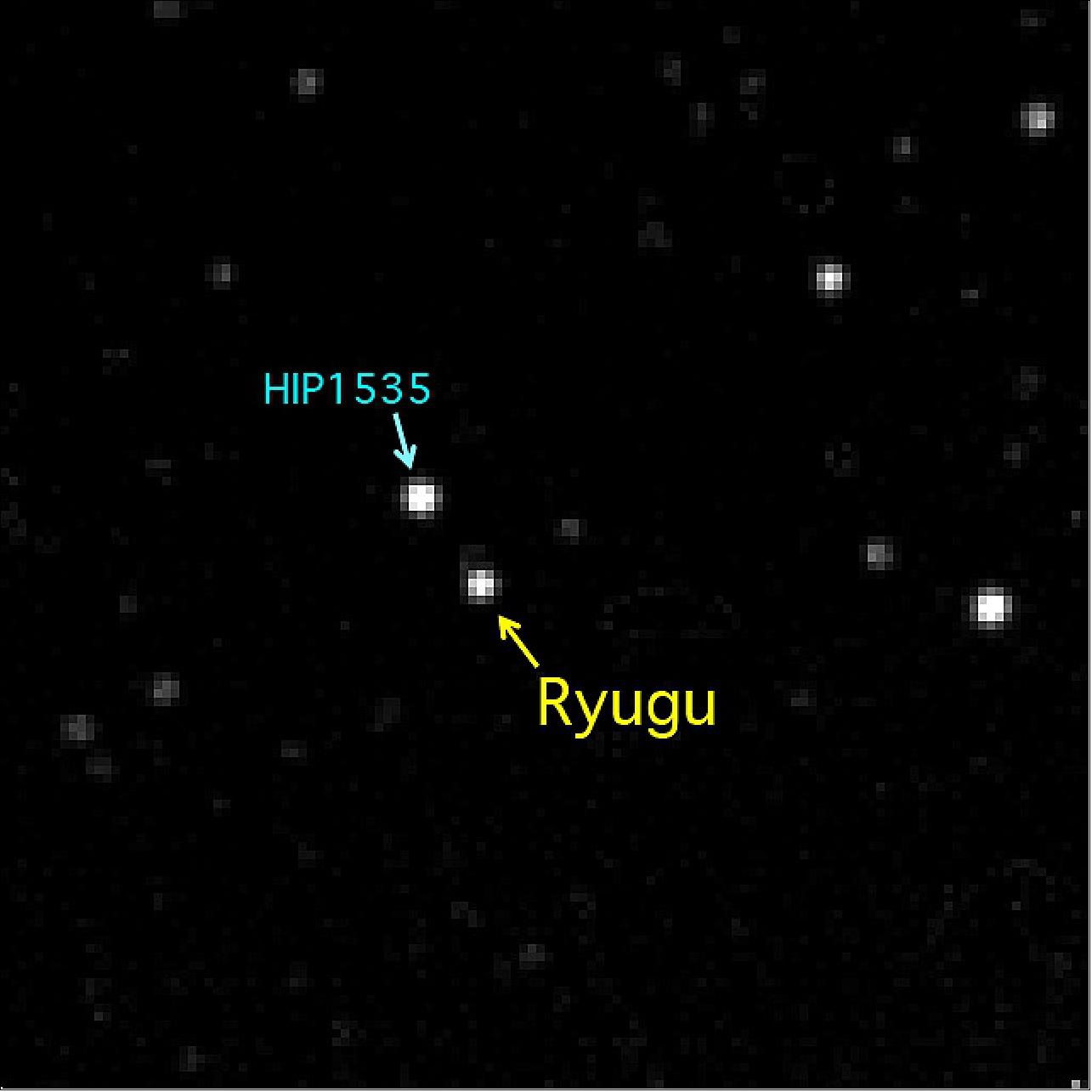 Figure 106: Ryugu as imaged by Japan's Hayabusa-2 asteroid explorer mission (image credit: JAXA)