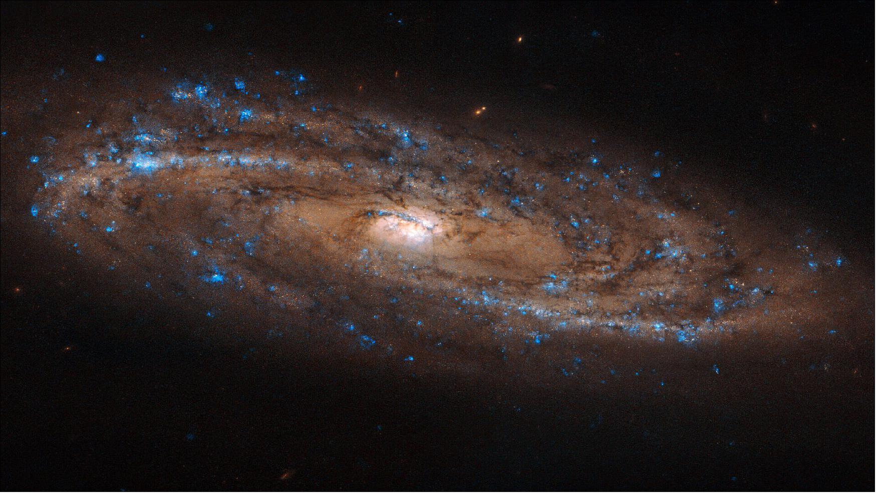 Figure 62: Like so many of the stunning images of galaxies we enjoy today, this image was captured by Hubble’s Advanced Camera for Surveys (ACS). This remarkable instrument was installed in 2002, and, with some servicing over the years by intrepid astronauts, is still going strong. You can access many of the stunning images captured by the ACS here, featuring objects from out-of-this-world spiral galaxies to dark, imposing nebulae, bizarre cosmic phenomena, and sparkling clusters made up of thousands upon thousands of stars (image credit: ESA/Hubble & NASA, L. Ho; CC BY 4.0)