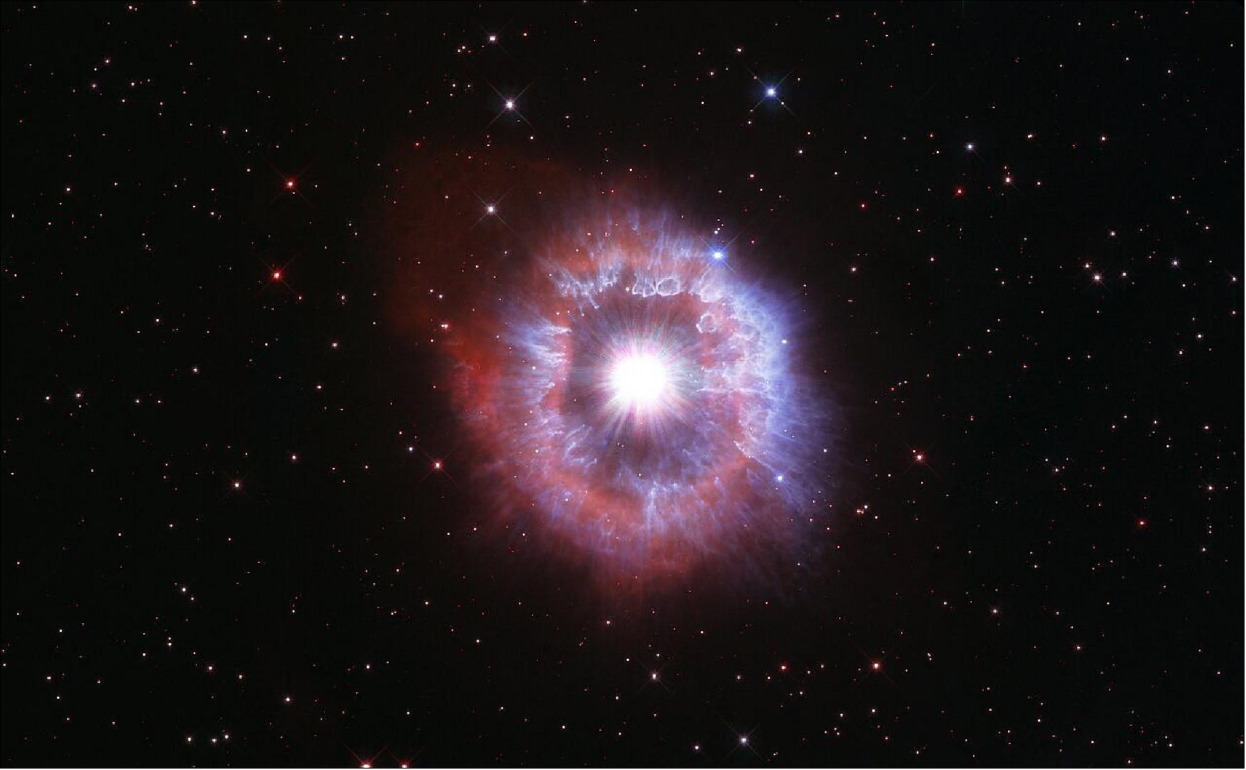 Figure 93: In celebration of the 31st anniversary of the launch of the NASA/ESA Hubble Space Telescope, astronomers aimed the celebrated observatory at one of the brightest stars seen in our galaxy to capture its beauty. The image was taken in visible and ultraviolet light. Hubble is ideally suited for observations in ultraviolet light because this wavelength range can only be viewed from space (image credit: NASA, ESA and STScI)