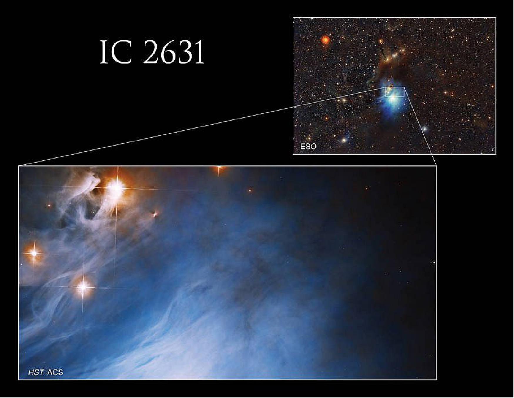 Figure 24: Hubble observed a small part of IC2631 in a survey looking at the disks of newly-formed stars [image credits: NASA, ESA, K. Stapelfeldt (Jet Propulsion Laboratory), and ESO; Processing; Gladys Kober (NASA/Catholic University of America)]