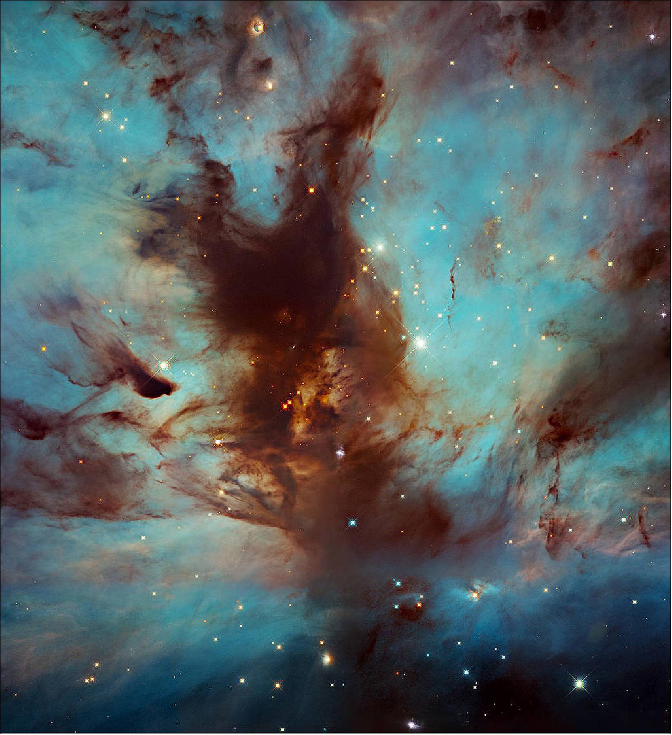 Figure 11: Researchers have used Hubble to measure the mass of stars in the cluster as they search for brown dwarfs, a type of dim object that’s too hot and massive to be classified as a planet but also too small and cool to shine like a star [image credit: NASA, ESA, and N. Da Rio (University of Virginia); Processing: Gladys Kober (NASA/Catholic University of America)]