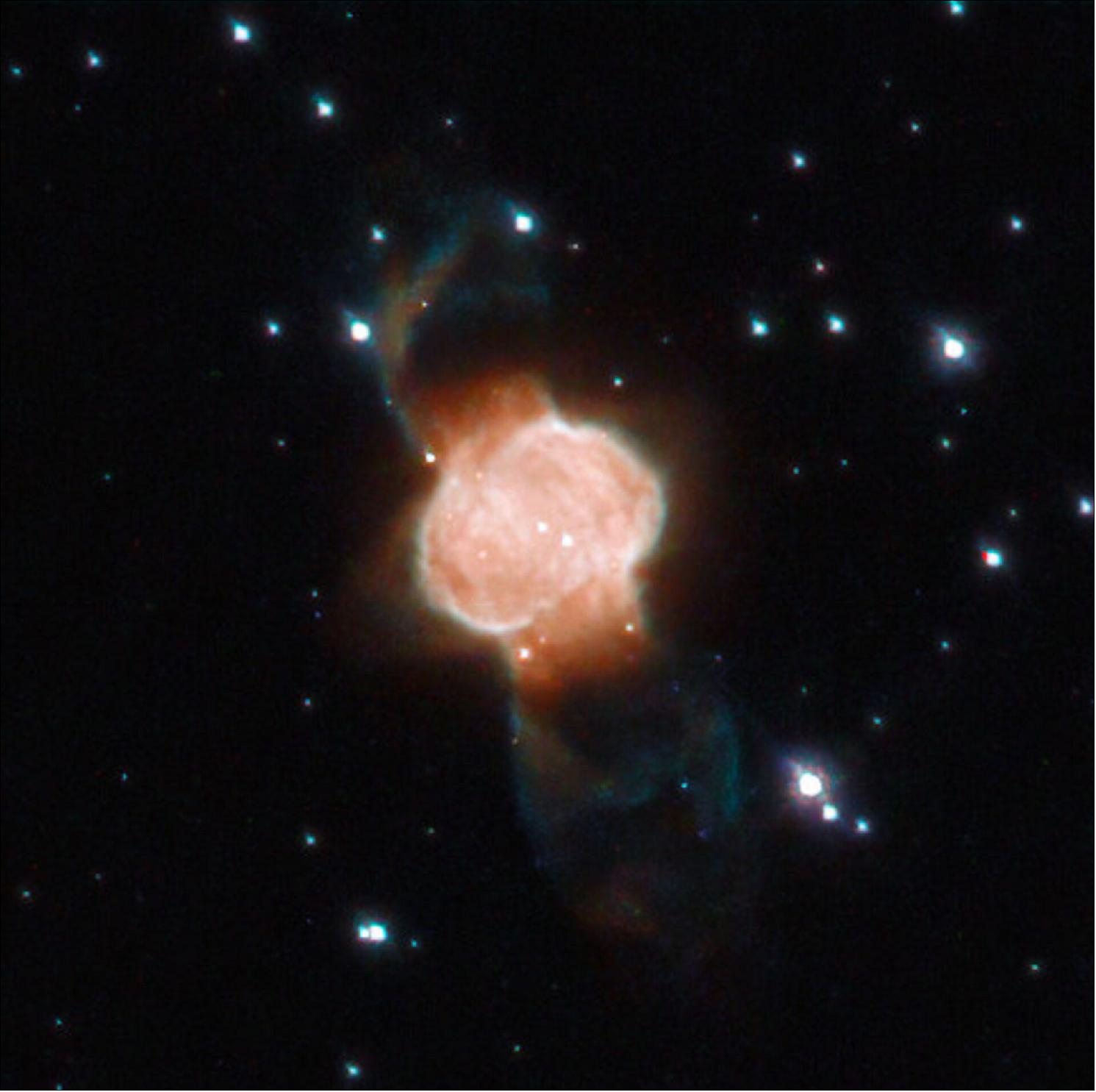 Figure 116: Portrait of M1-63, a beautiful example of a bipolar planetary nebula located in the constellation of Scutum, captured by the Hubble Space Telescope (image credit: ESA/Hubble & NASA, L. Stanghellini)