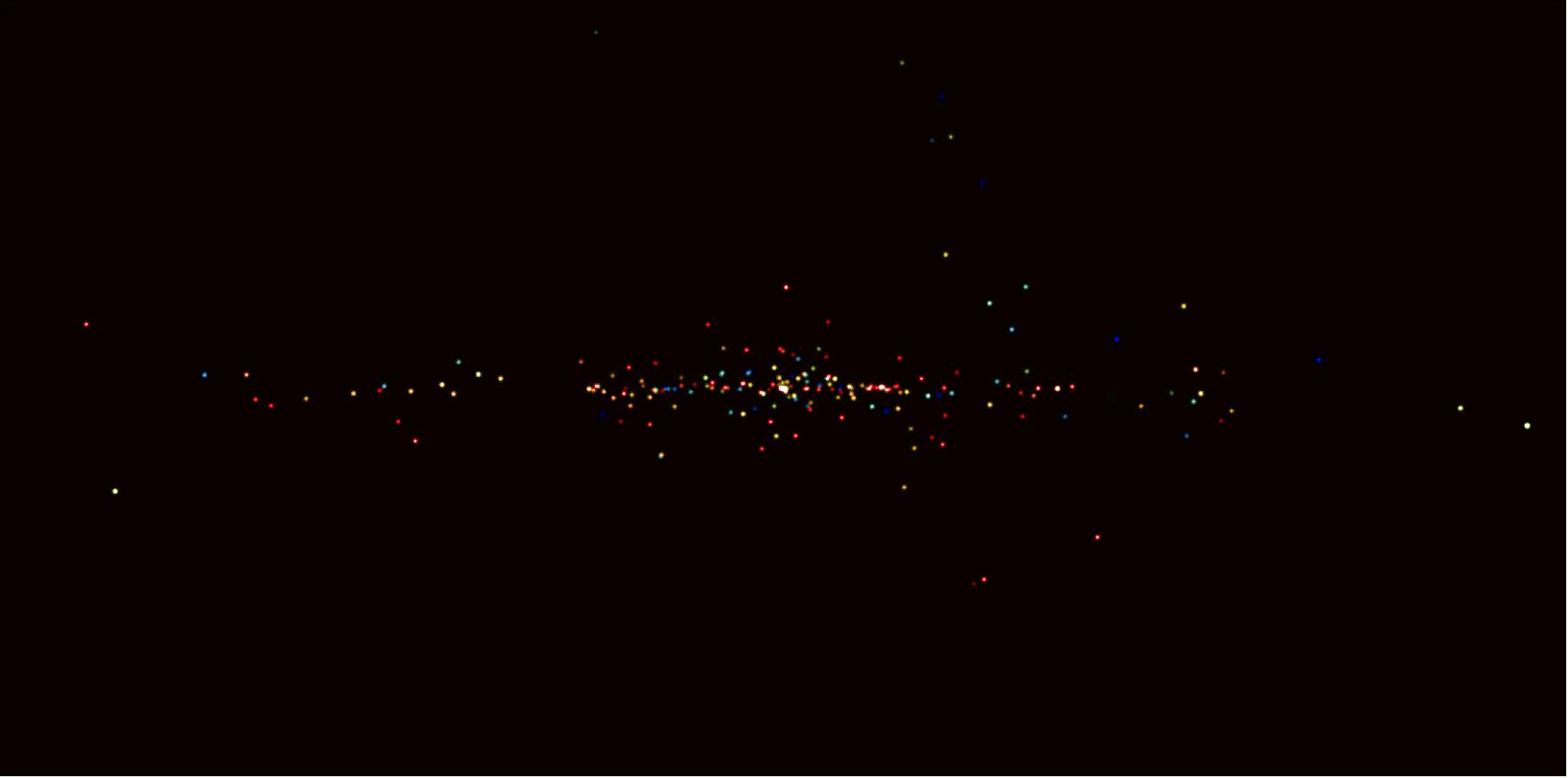 Figure 33: This image shows the sky at hard X-ray energies as seen by ESA's INTEGRAL observatory. The data have been collected with the IBIS/ISGRI instrument on board INTEGRAL in the 18–40 keV energy range (as a comparison, visible light corresponds to 1.65–3.1 eV), image credit: ESA/F. Lebrun/CEA Saclay, Service d'Astrophysique) 37)