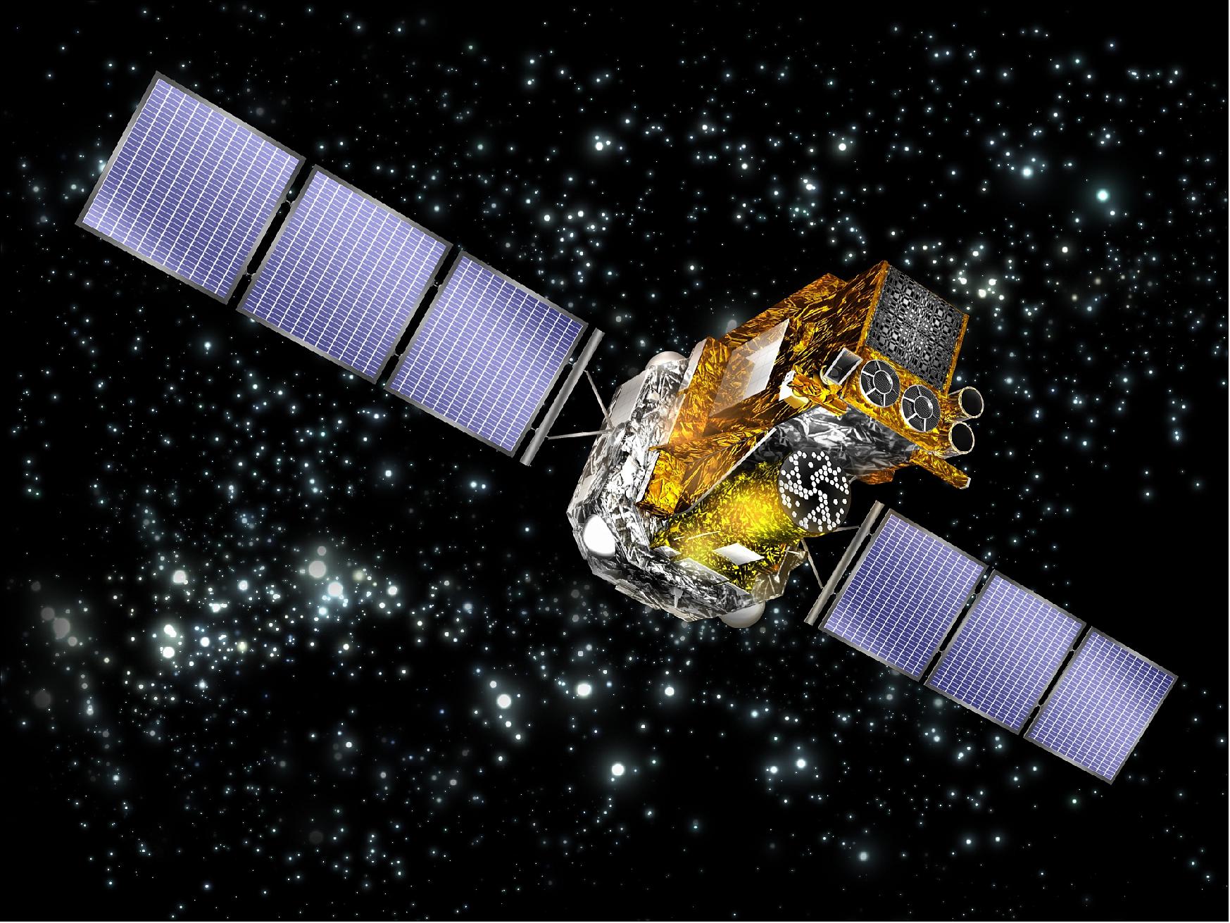 Figure 6: Artist's rendition of the deployed INTEGRAL observatory (image credit: ESA)