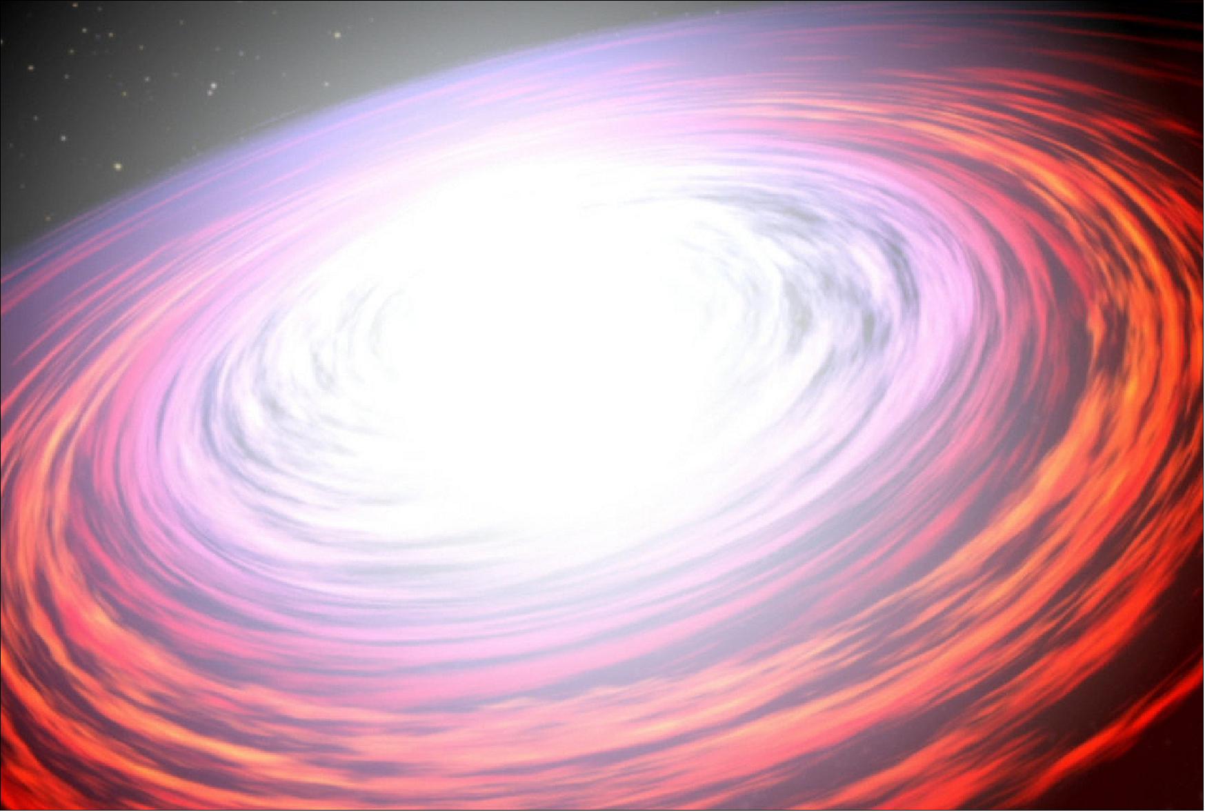 Figure 50: This artist's impression illustrates neutron star IGR J16283-4838 flaring. This is due to the matter accreted from its companion star (image credit:NASA, Dana Berry )
