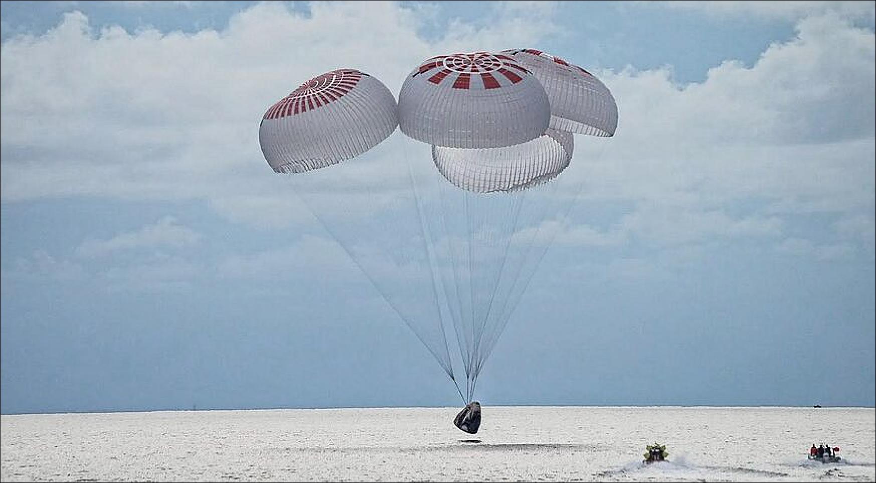 Figure 6: The Crew Dragon spacecraft Resilience splashes down in the Atlantic Ocean off the Florida coast Sept. 18 at the end of the Inspiration4 mission (image credit: Inspiration4)