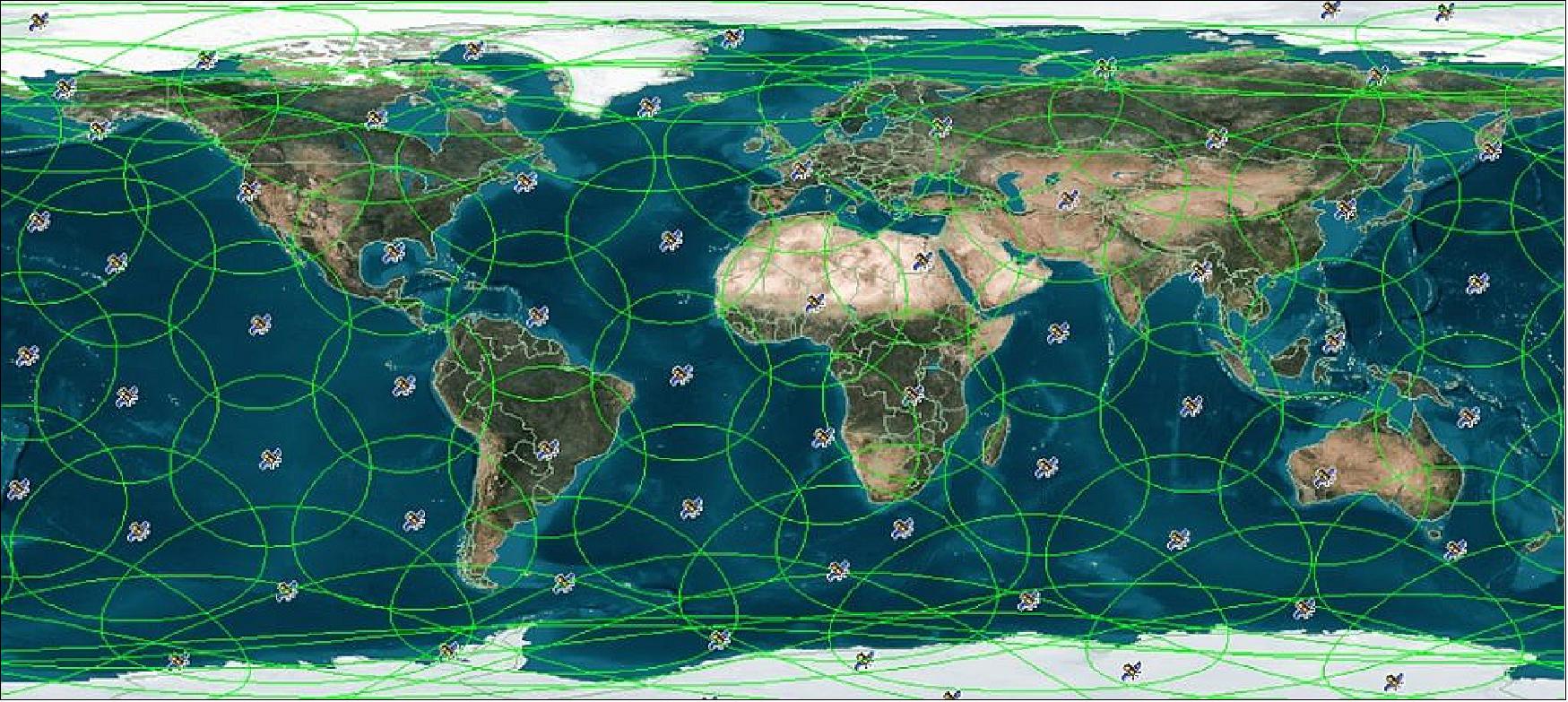 Figure 25: Iridium’s global coverage (image credit: Iridium/NASA)