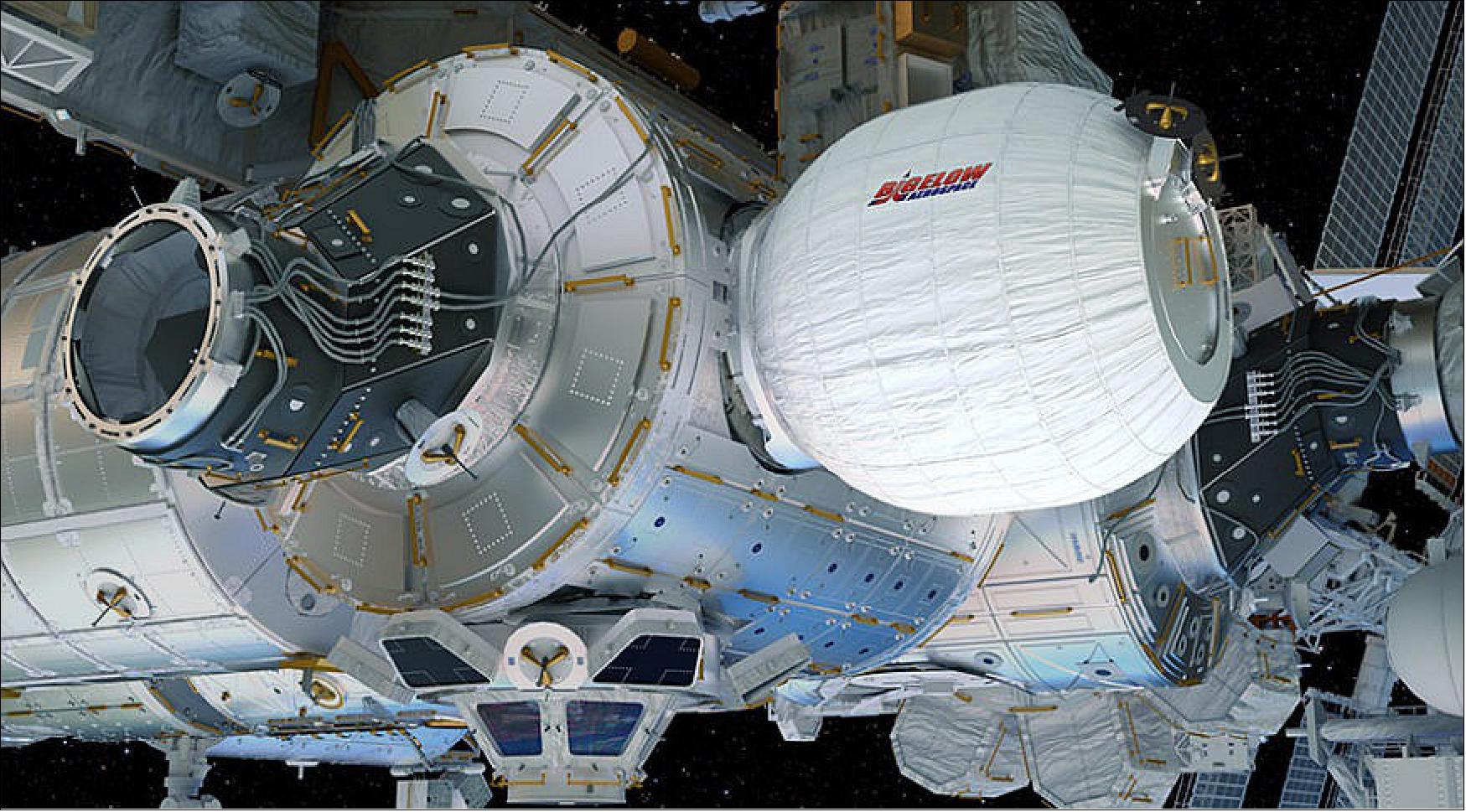 Figure 5: NASA took ownership of the BEAM inflatable module on the ISS from Bigelow Aerospace when Bigelow's engineering contract with NASA expired in December (image credit: NASA/Bigelow)
