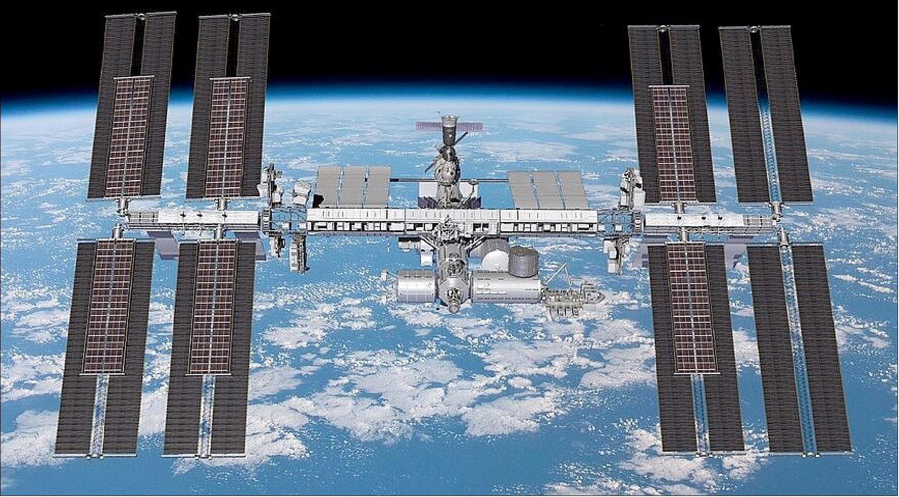 Figure 15: An illustration of the International Space Station after the installation of six new solar arrays on top of its existing solar panels (image credit: Boeing)