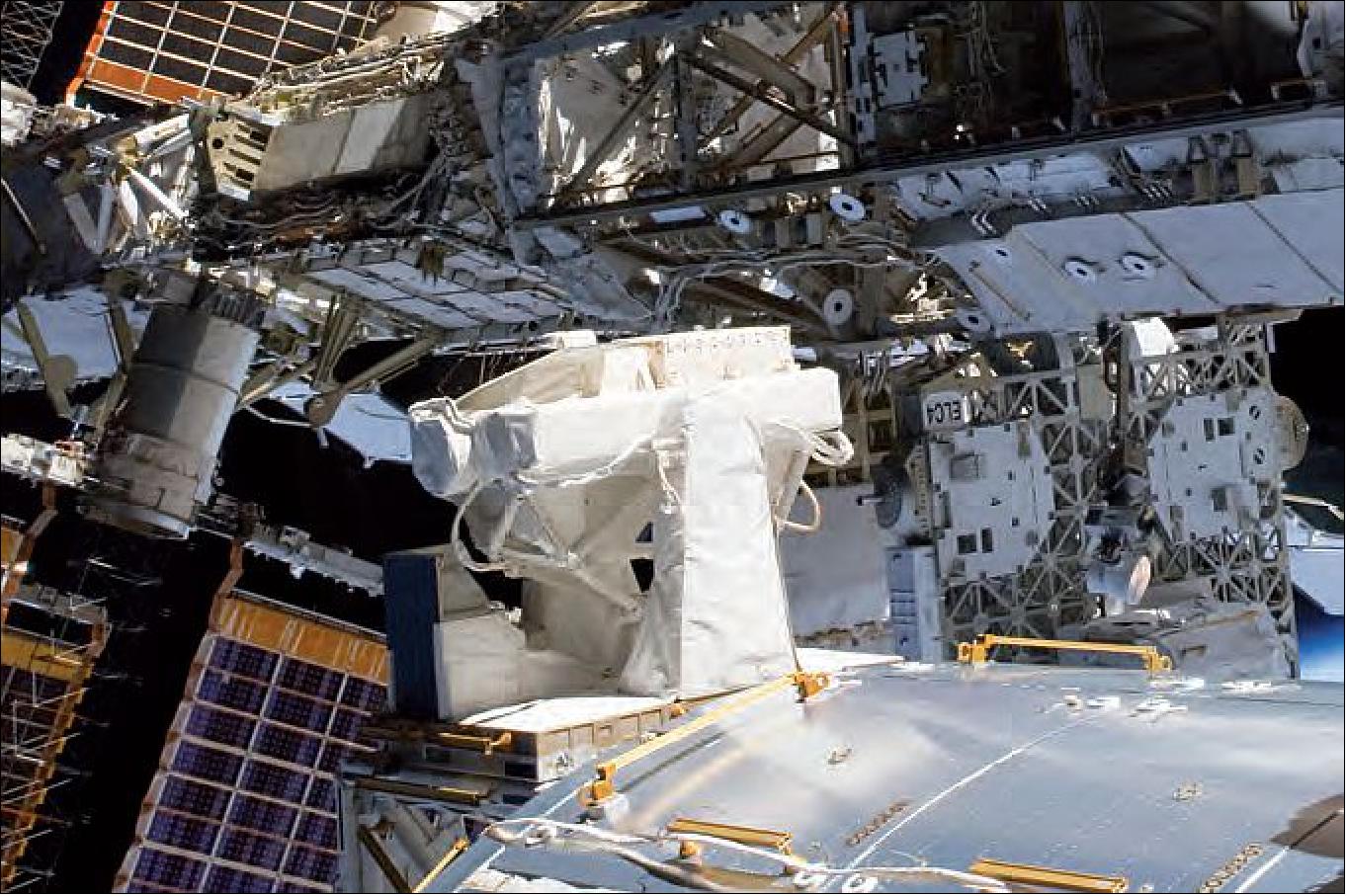 Figure 33: The Solar facility (center) on the Columbus module of the ISS (image credit: NASA)