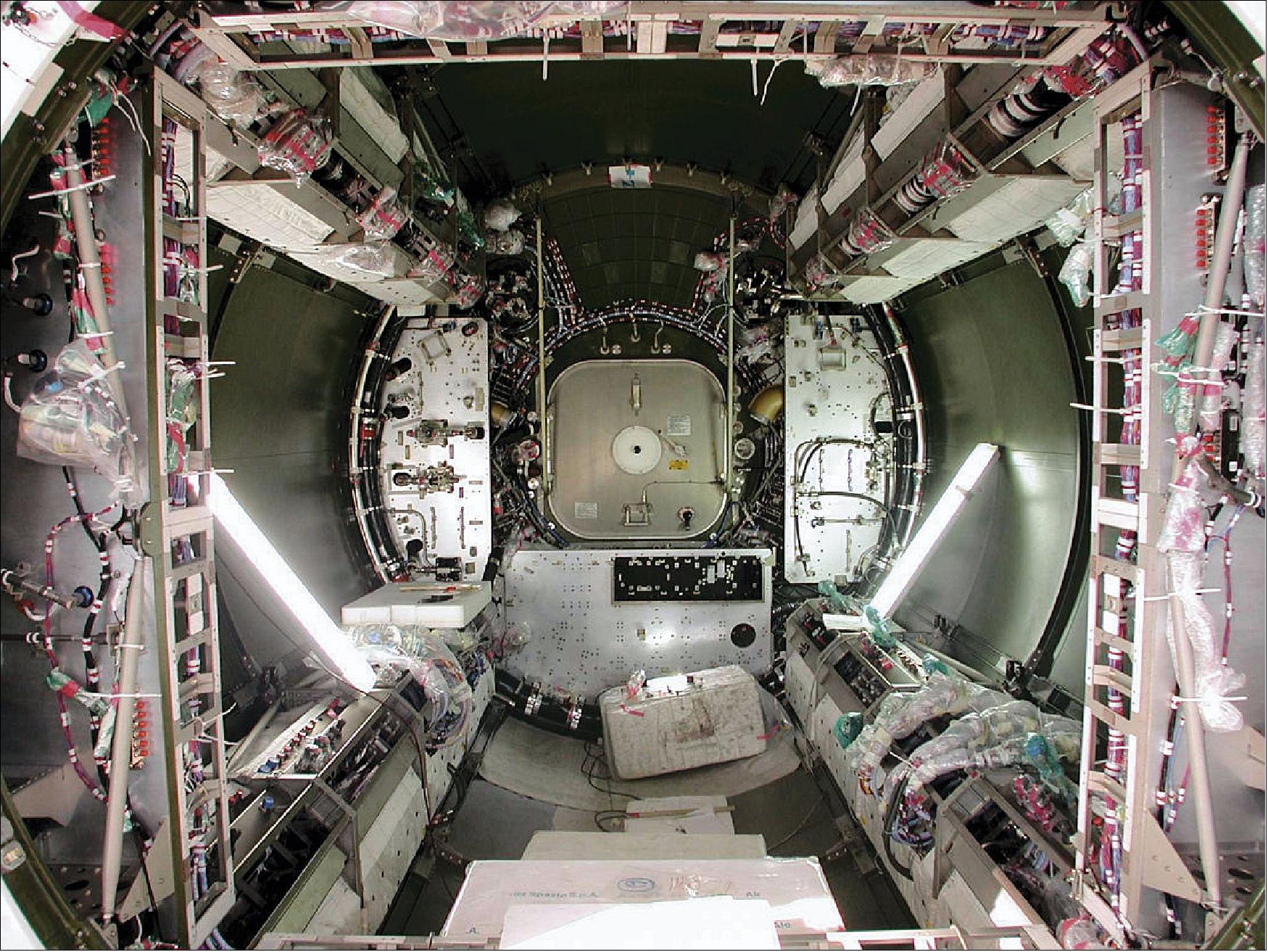 Figure 32: Human spaceflight and exploration image of the week: Europe's Columbus laboratory before installing the research facilities (image credit: ESA)