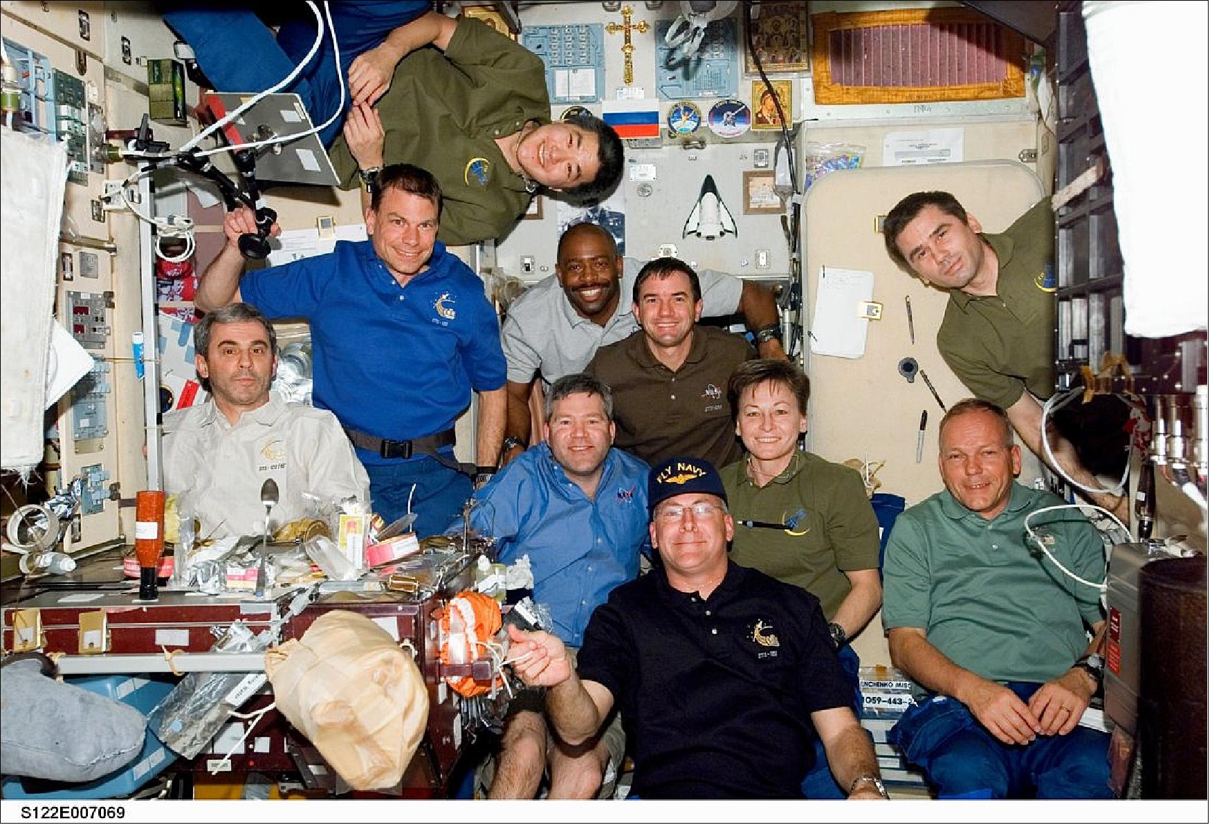Figure 27: Full station: The STS-122 and Expedition 16 crews on the International Space Station worked together to install the Columbus lab (image credit: NASA)