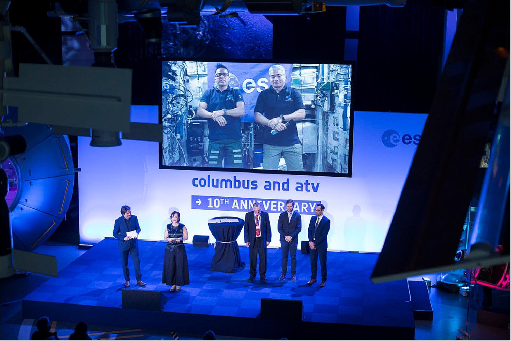 Figure 21: The larger Columbus family of planners, builders, scientists, support teams and astronauts gathered in ESTEC, the Netherlands on February 7 2018 to celebrate the past, present and future of Europe's major contributions to the Station (image credit: ESA)