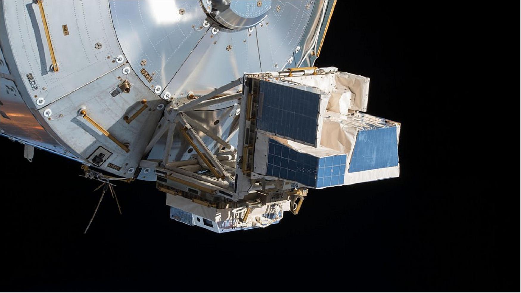 Figure 18: ASIM in action. ASIM is performing well outside the European Columbus laboratory module on the International Space Station (image credit: NASA)