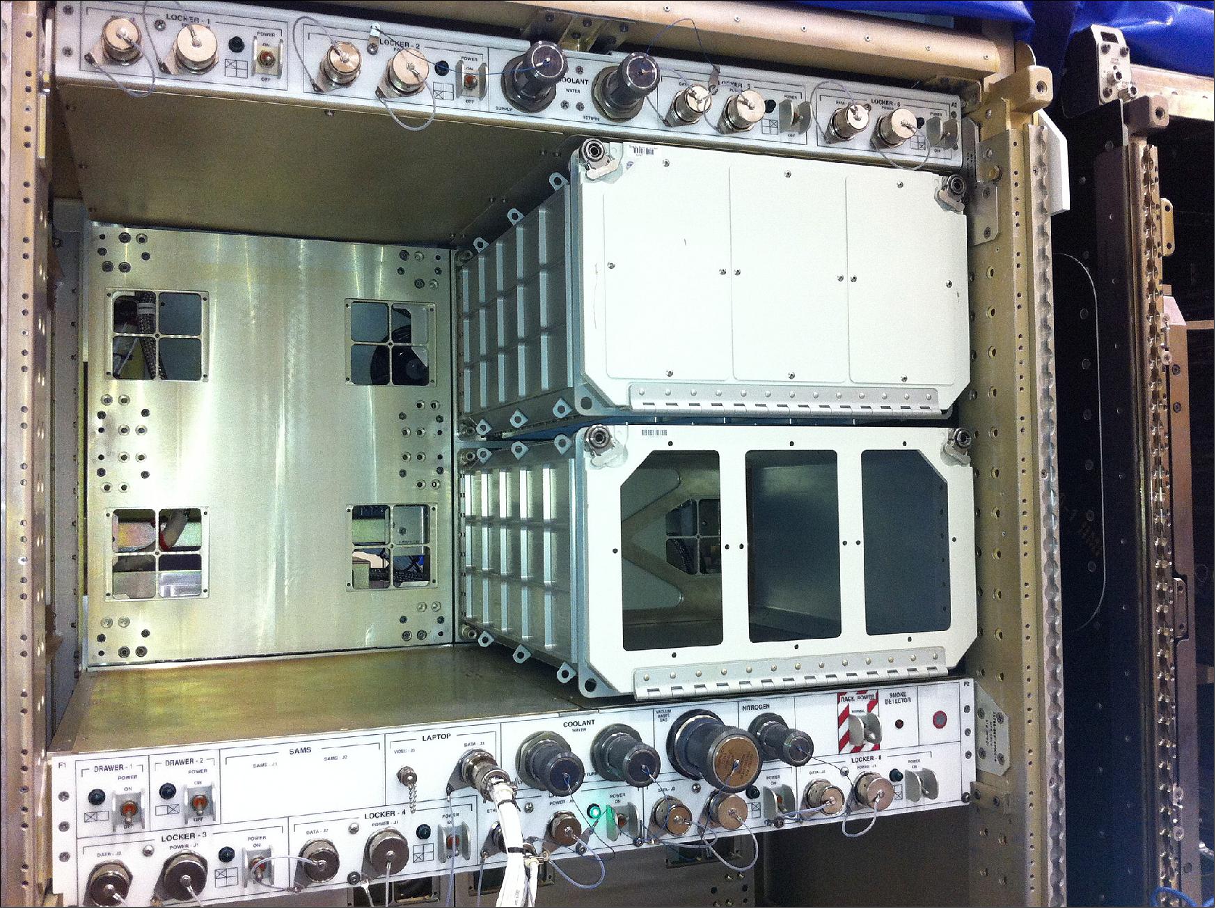 Figure 4: Installation into the EXPRESS Rack with docking with ISS Sequence Control Operation from JPL (image credit: NASA)