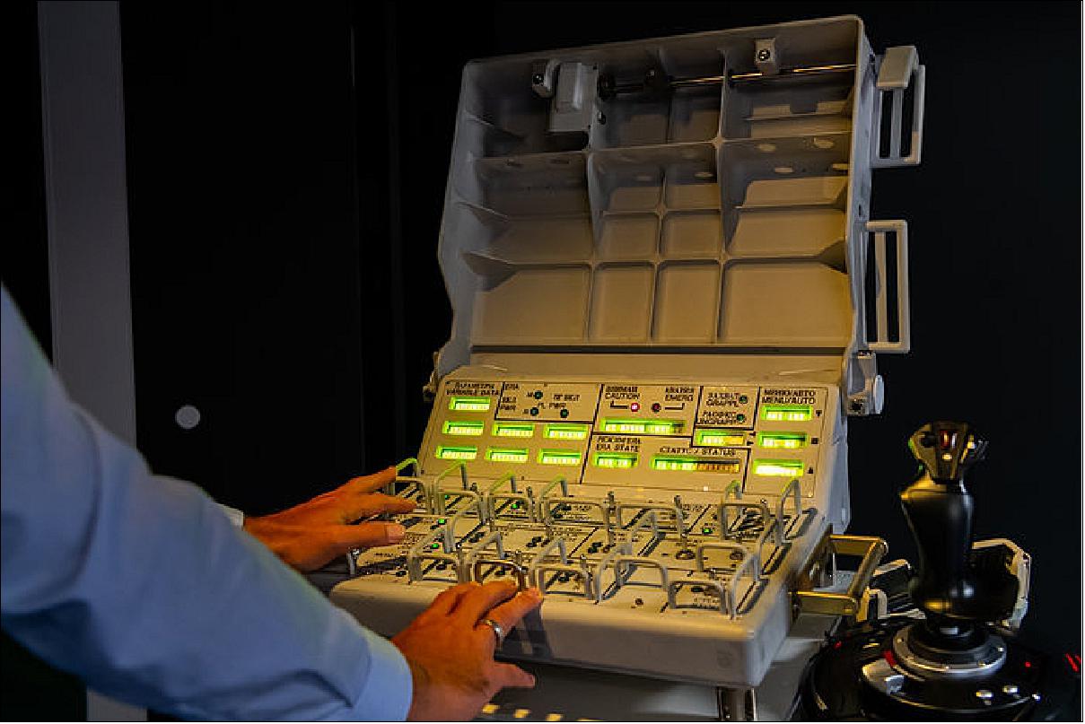 Figure 1: External control interface for European Robotic Arm. This rugged control panel has been designed to be used by a cosmonaut in a spacesuit, on the outside of the International Space Station (image credit: ESA, SJM Photography)