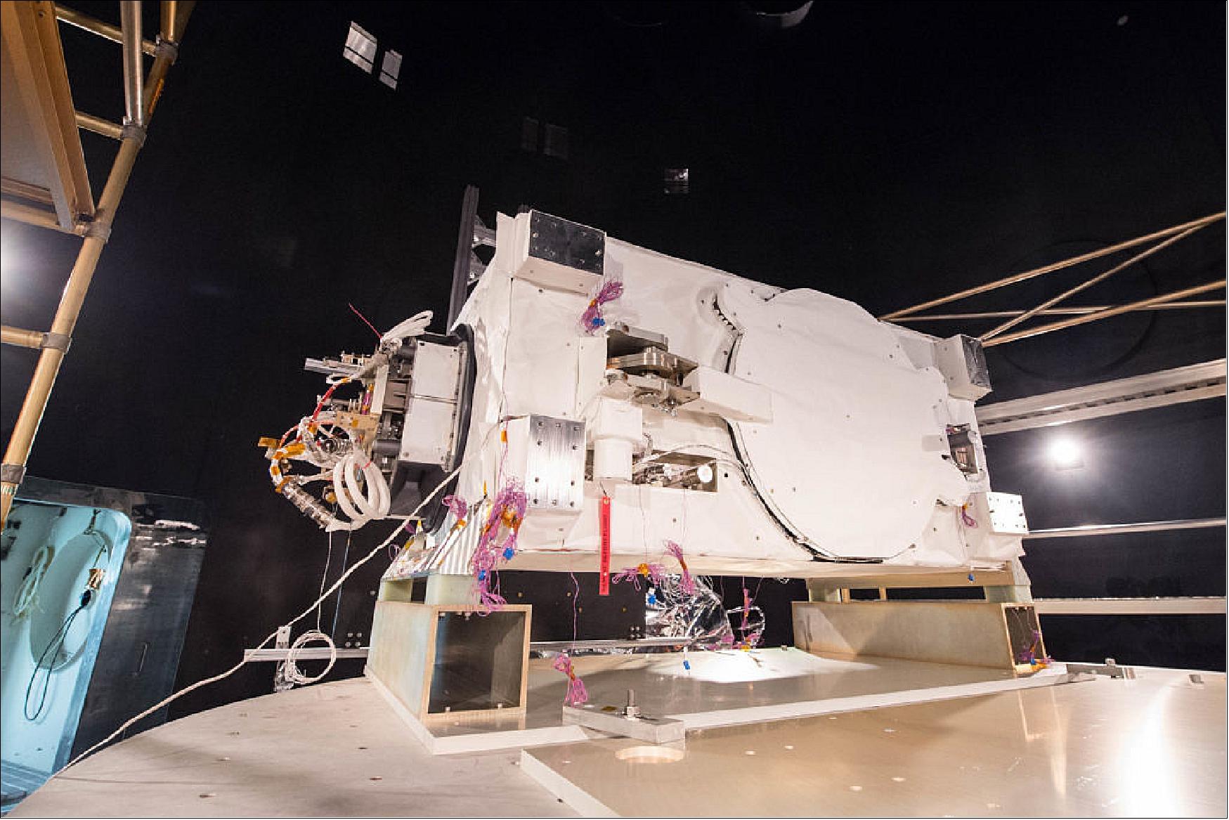 Figure 3: GEDI, unbagged, in the SES chamber, ready for final environmental testing (image credit: UMD,NASA)