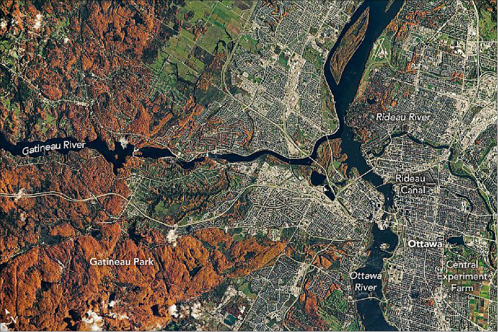 Figure 28: The astronaut photograph ISS063-E-107777 was acquired on October 14, 2020, with a Nikon D5 digital camera using an 800 mm lens and is provided by the ISS Crew Earth Observations Facility and the Earth Science and Remote Sensing Unit, Johnson Space Center. The image was taken by a member of the Expedition 63 crew (image credit: NASA Earth Observatory, caption by Andrea Meado)