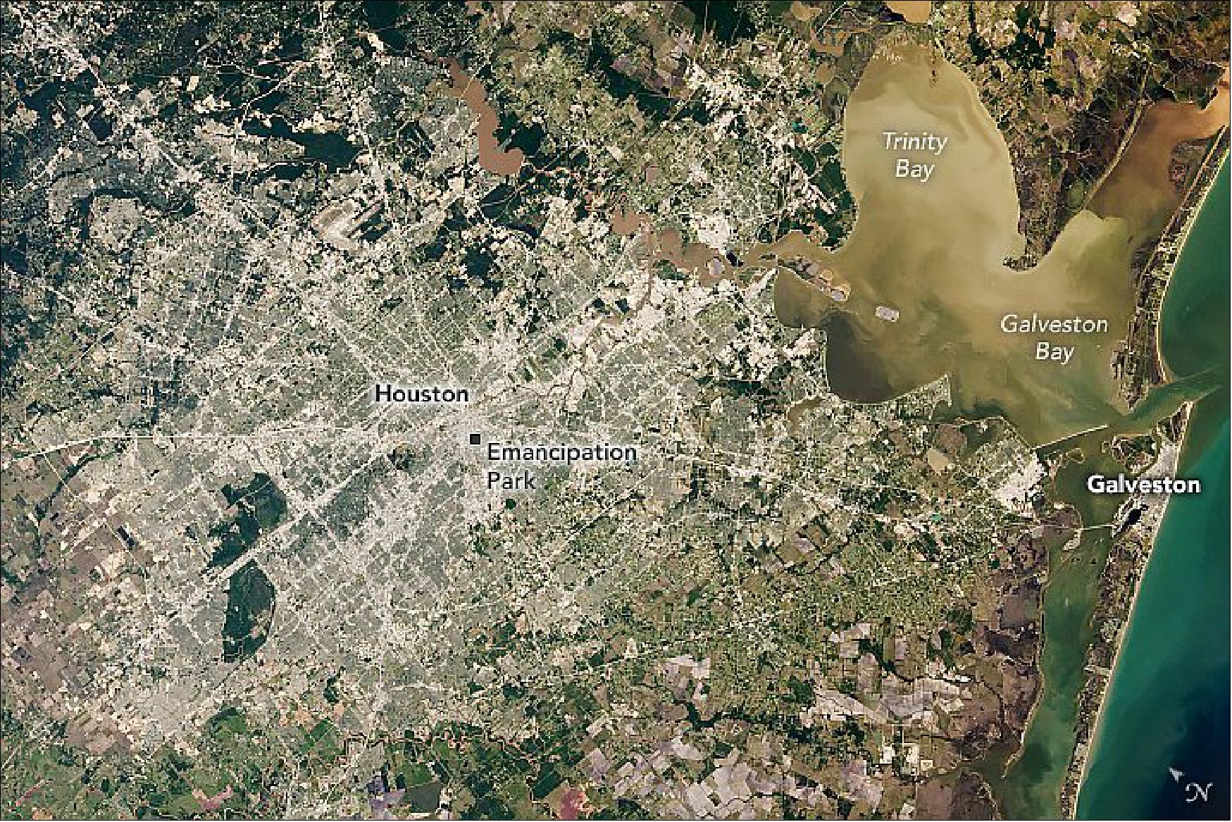 Figure 66: Photo of the Houston area from the ISS taken on 16 April 2019 (image credit: NASA Earth Observatory)