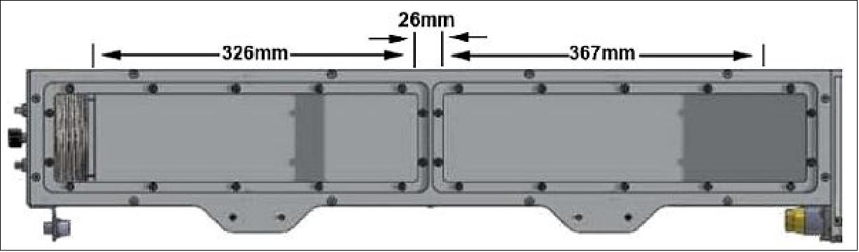 Figure 19: Lateral view of NRCSD and access panel dimensions (image credit: NanoRacks)