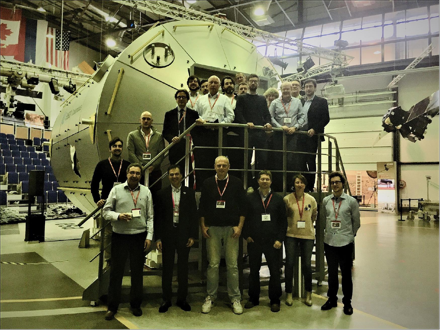 Figure 12: Multiscale Boiling experiment science team. Members of the RUBI (Reference mUltiscale Boiling Investigation) science team with ESA project scientist, BUSOC (Belgium User Support Operations Center) operators, and Airbus during a meeting at ESA's technical center in the Netherlands (image credit: ESA)