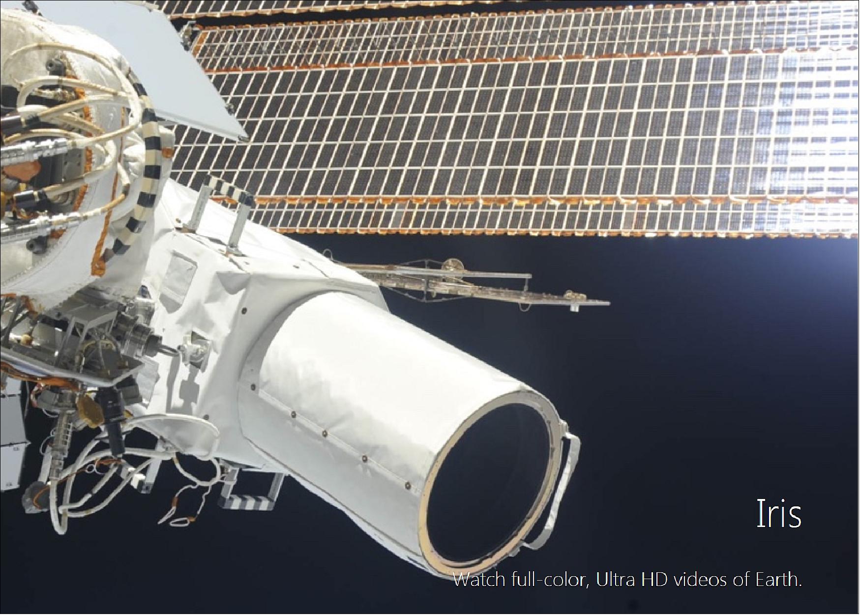 Figure 4: Photo of the installed Iris video camera on the ISS (image credit: UrtheCast)