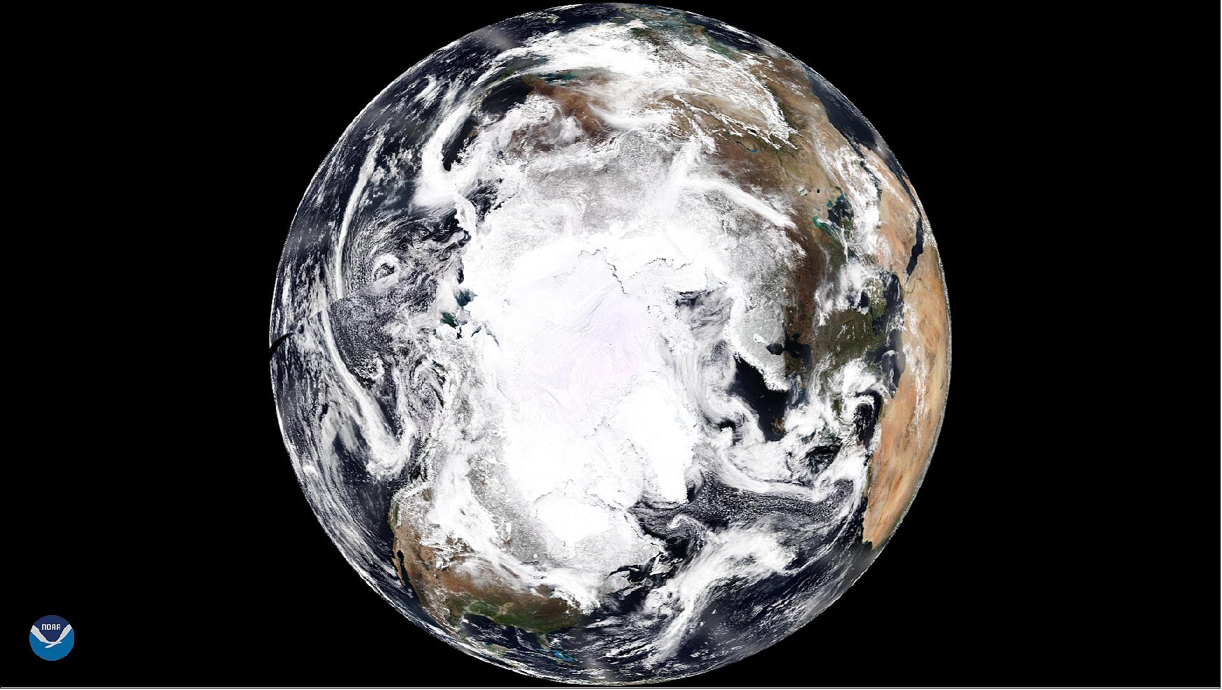 Figure 44: NOAA-20 Shares New View of the North Pole for Earth Day (image credit: NOAA/NESDIS)
