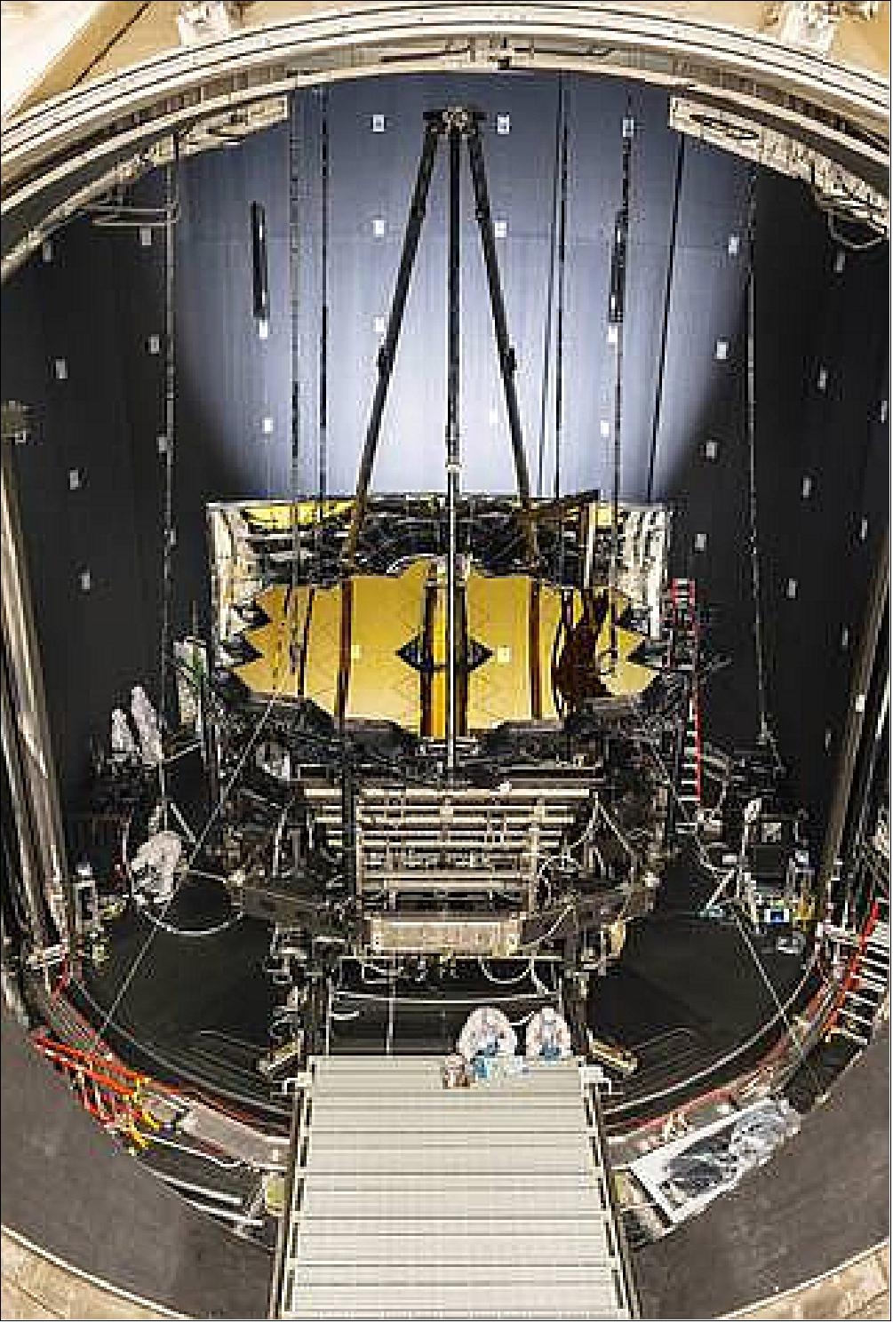 Figure 54: NASA's JWST sits in Chamber A at NASA's Johnson Space Center in Houston awaiting the colossal door to close (image credit: NASA, Chris Gunn)