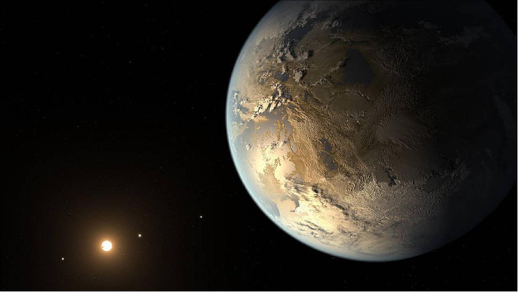 Figure 62: Kepler-186f resides in the Kepler-186 system about 500 light-years from Earth in the constellation Cygnus. The system is also home to four inner planets, seen lined up in orbit around a host star that is half the size and mass of the sun (image credit: NASA Ames/SETI Institute/JPL-Caltech)