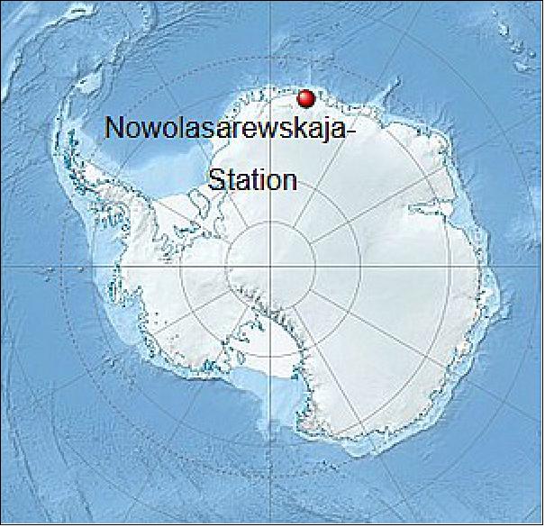 Figure 1: Antarctica with the location of the Novolazarevskaya Research Station