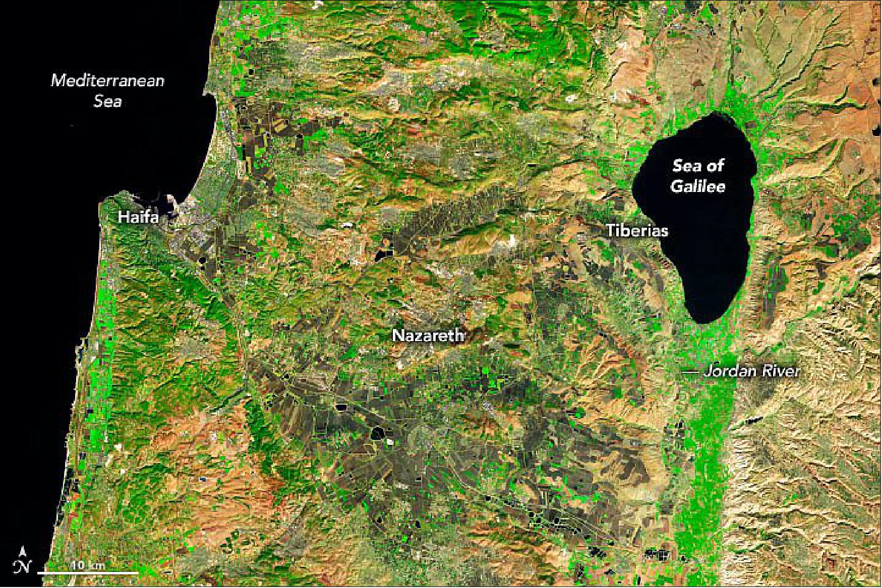Figure 7: Larger area image of Landsat-8 acquired on 27 October 2020. A few wet years have helped reverse a decades-long decline in water levels on one of the world’s most cherished lakes (image credit: NASA Earth Observatory)